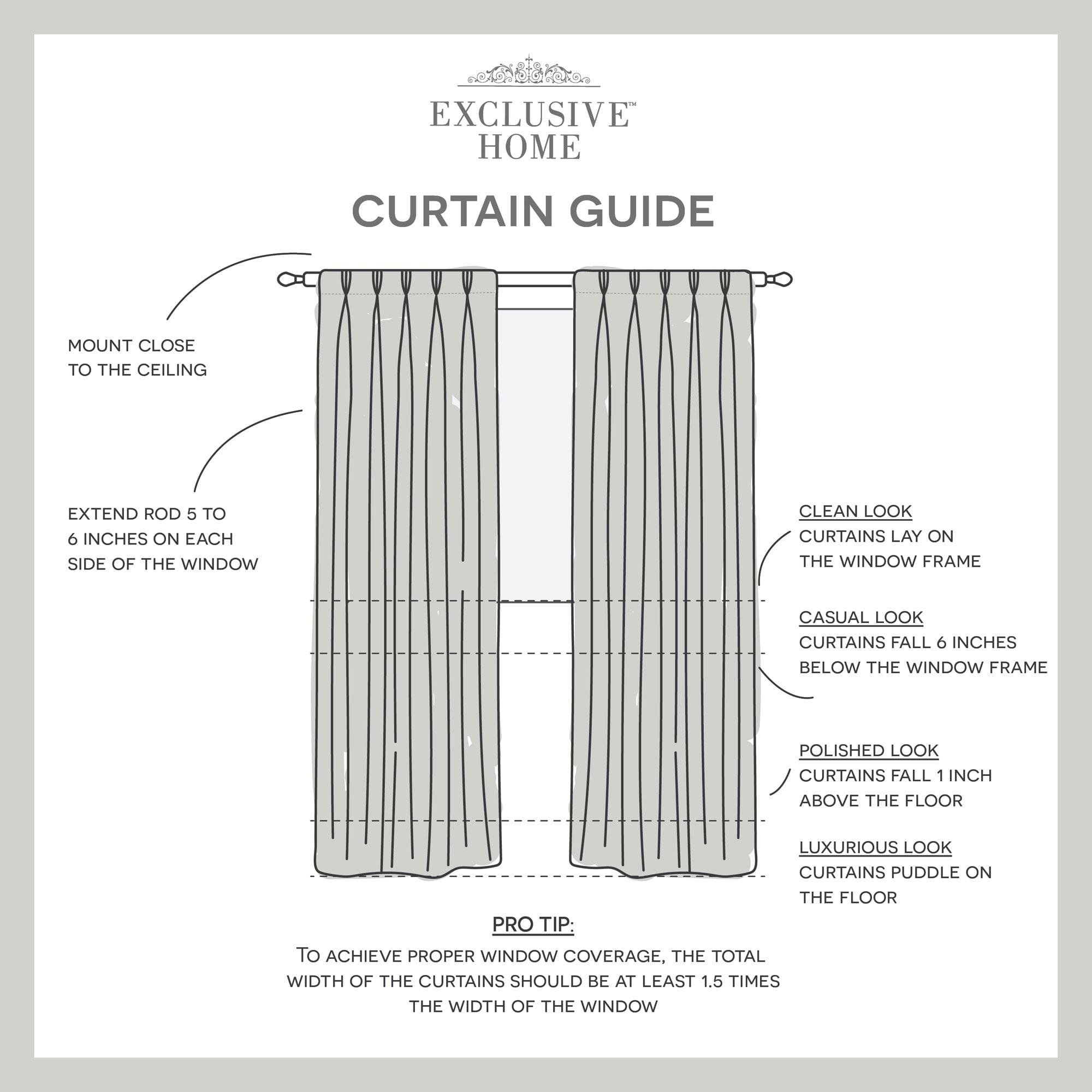 Set of 2 (96"x54") Loha Linen Pinch Pleat Window Curtain Panel White - Exclusive Home