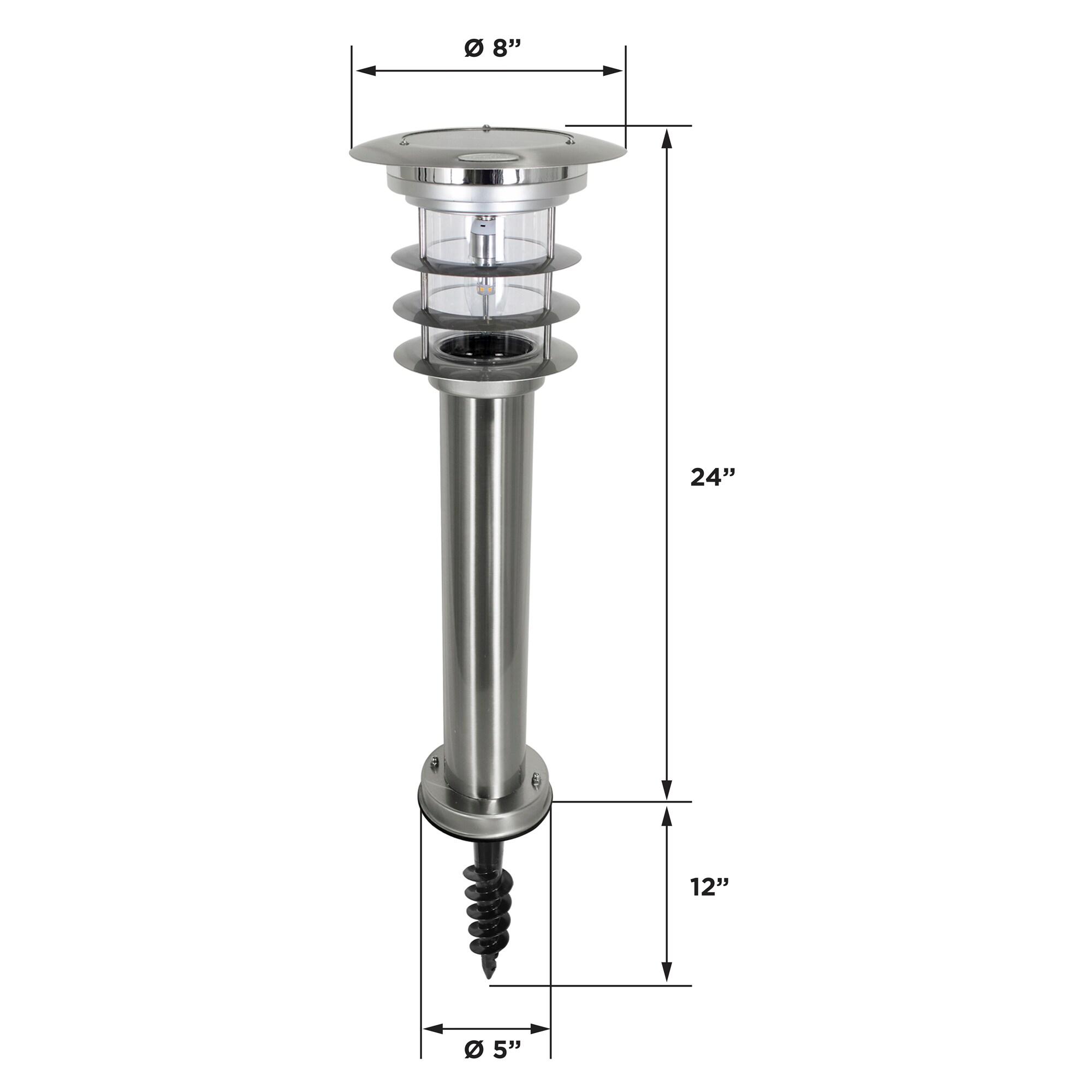 Gama Sonic Stainless Steel Solar Bollard Lamp with EZ Anchor