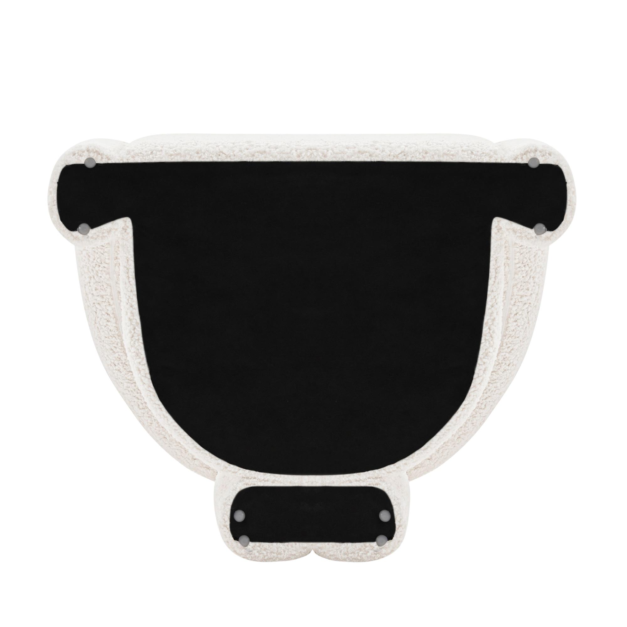 Darian Modern Boucle Upholstered Accent Chair Cream - Manhattan Comfort: Pine Wood Frame, High-Density Foam