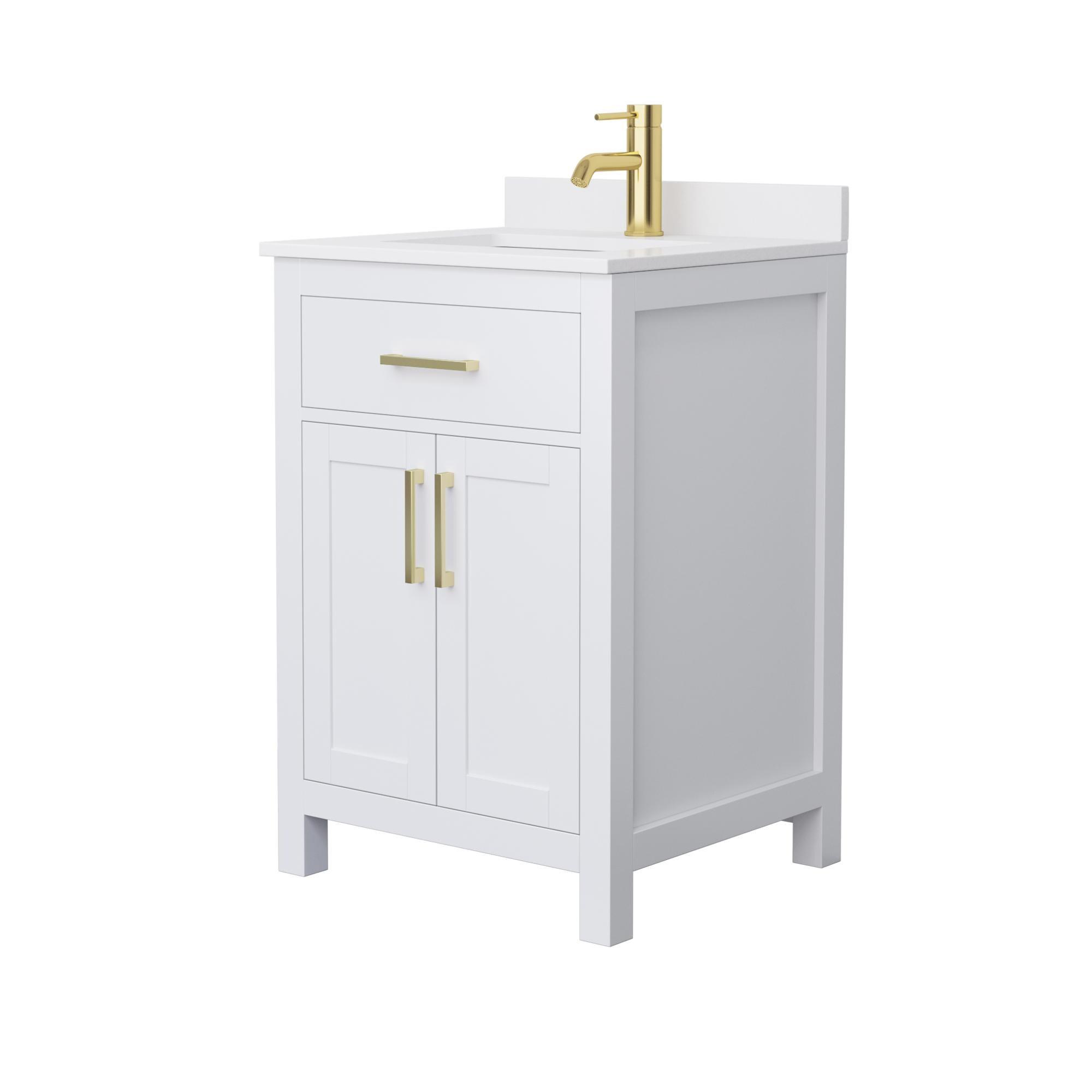 Wyndham Collection Beckett 24" Freestanding Single Bathroom Vanity with Cultured Marble Top