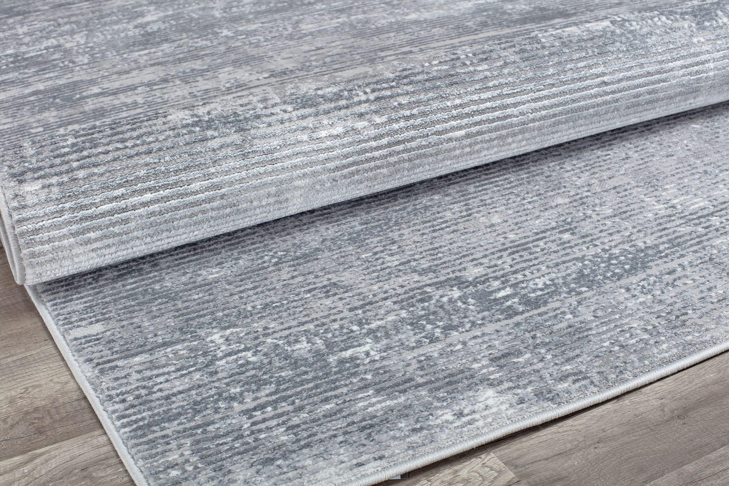Rugs America Emali EA55A Grey Mist Vintage Farmhouse Gray Area Rug for Dining Room Rug Neutral Rug Living Room Rug Kitchen, 5'x7'