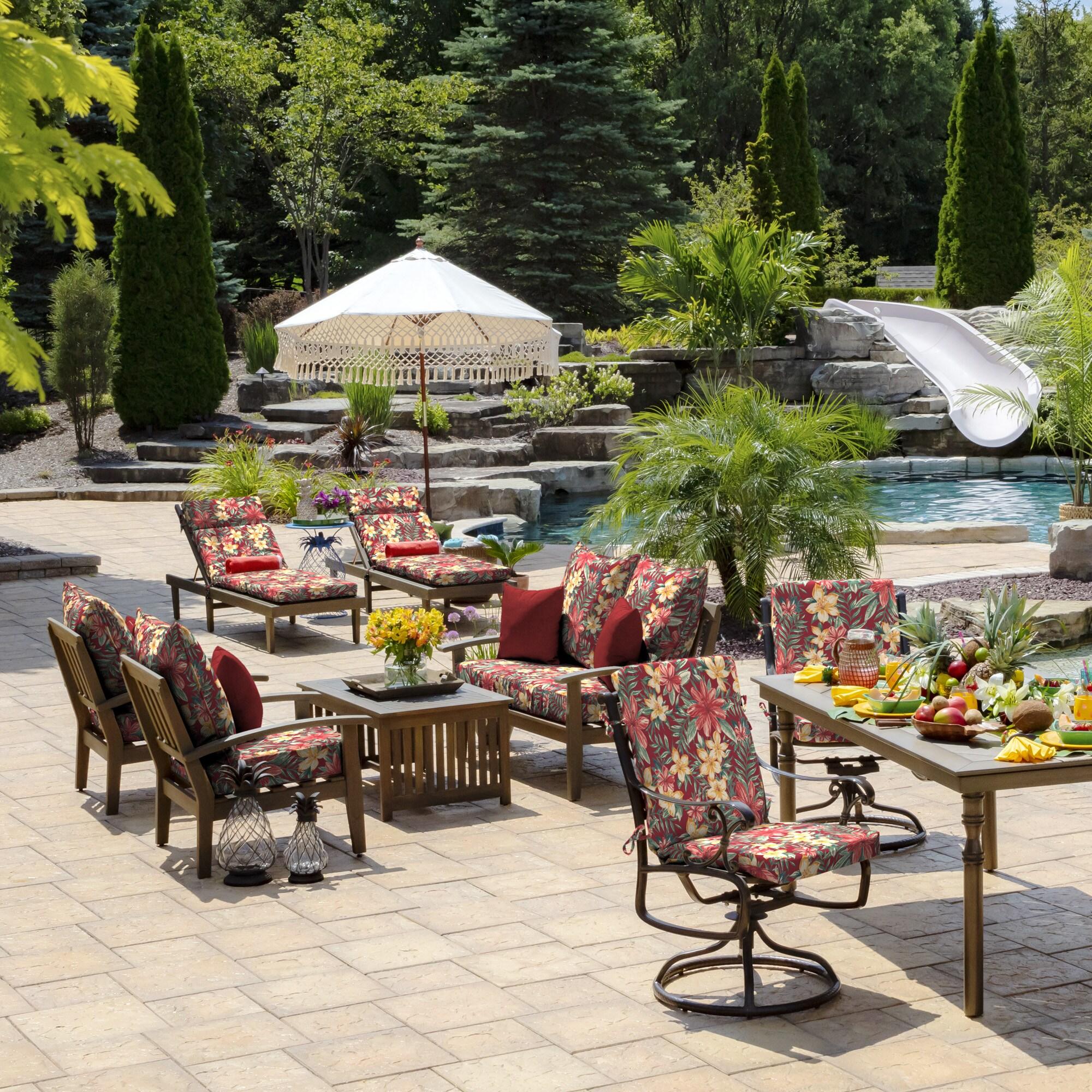 ARDEN Outdoor Toss Pillow (2 Pack) 16 x 16, Ruby Red Leala