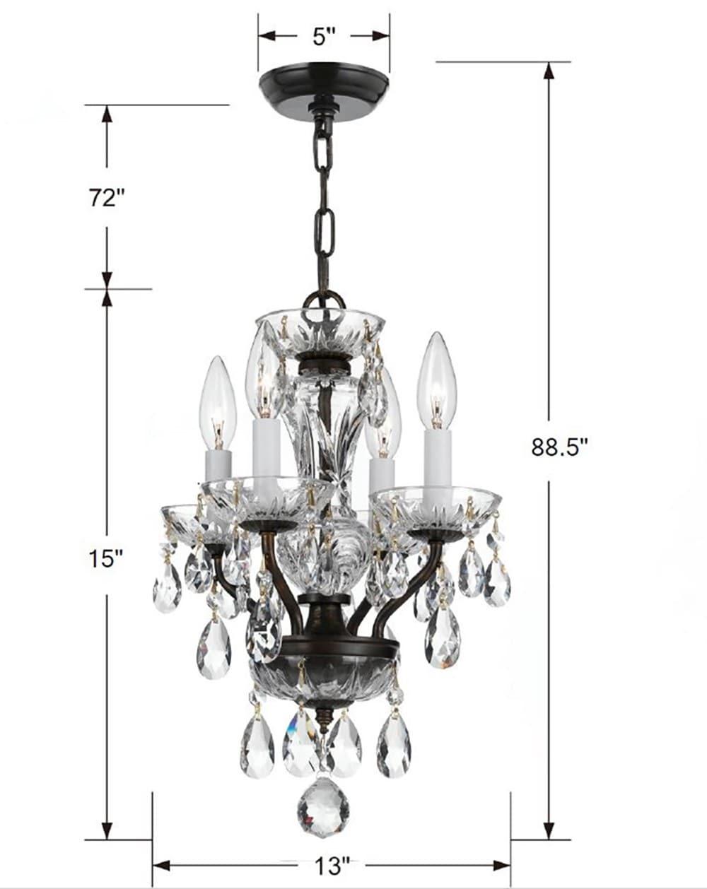 Crystorama Lighting - Traditional Crystal - 15 Inch 4 Light Chandelier-Swarovski