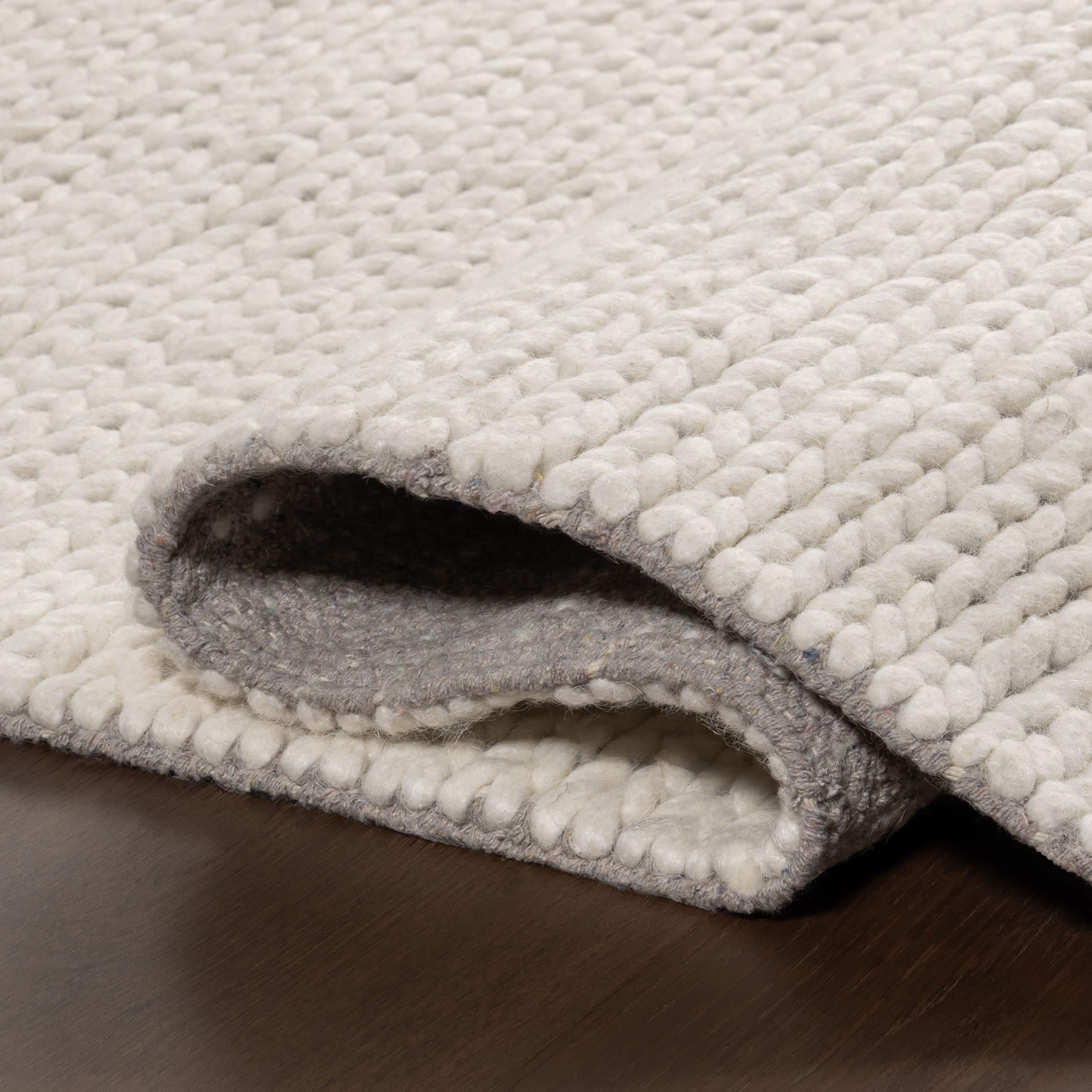 nuLOOM Penelope Braided Wool Off White 6' x 9' Farmhouse Area Rug