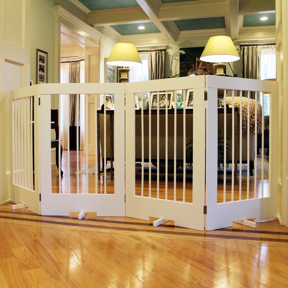 Cardinal Gates 4PG 4-Panel Freestanding Pet Gate - Adjustable Wooden Dog Gate