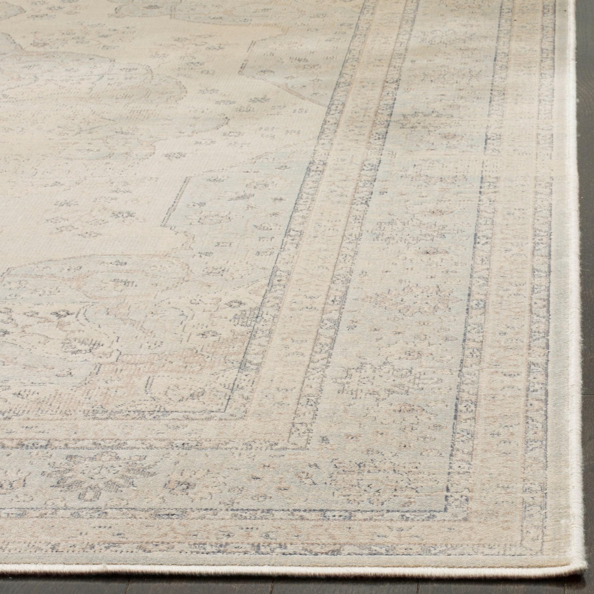 Vintage VTG158 Power Loomed Area Rug - Light Blue/Cream - 5'3"x7'6" - Safavieh.