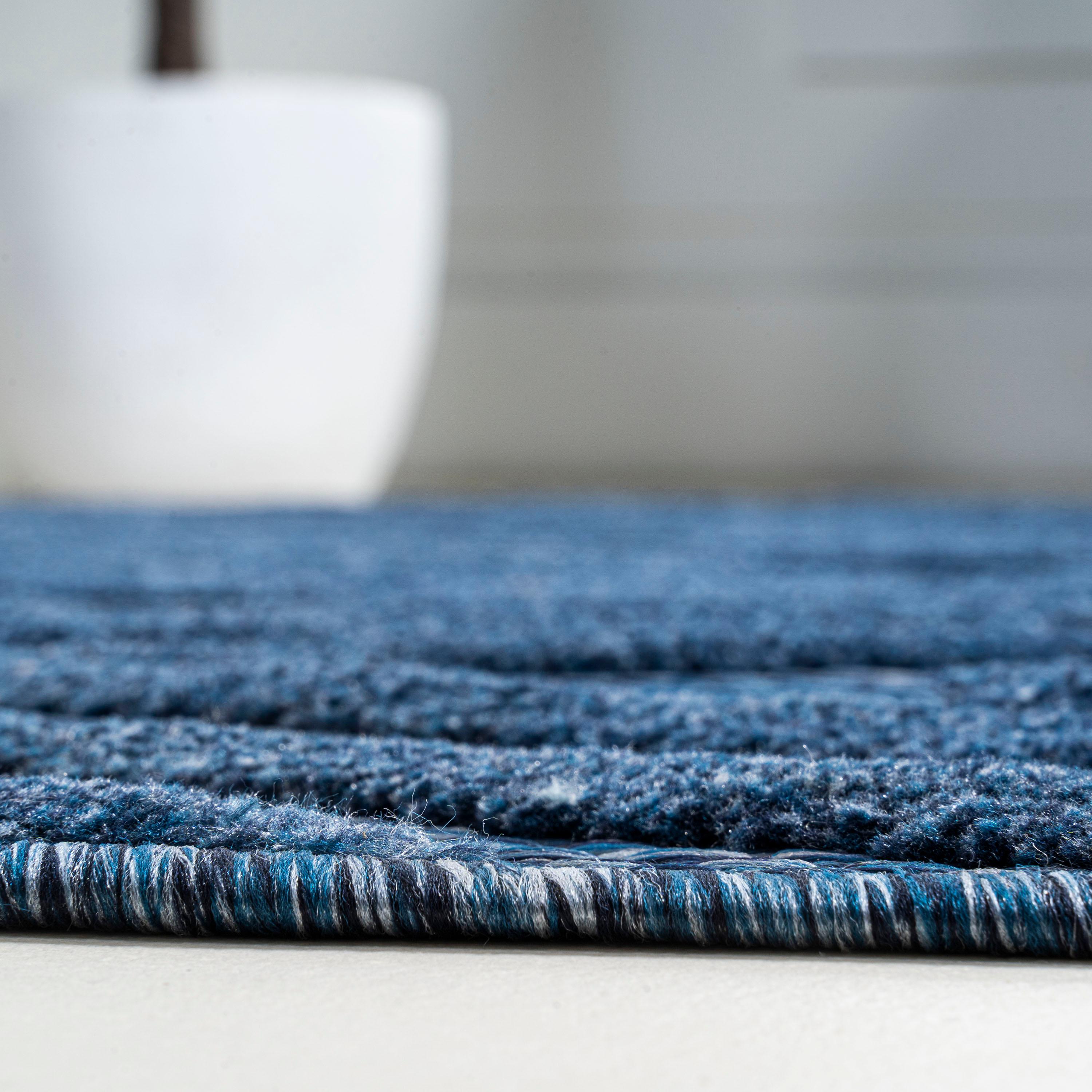 5'x8' Balansat Moroccan Diamond Indoor/Outdoor Area Rug, Navy - JONATHAN Y