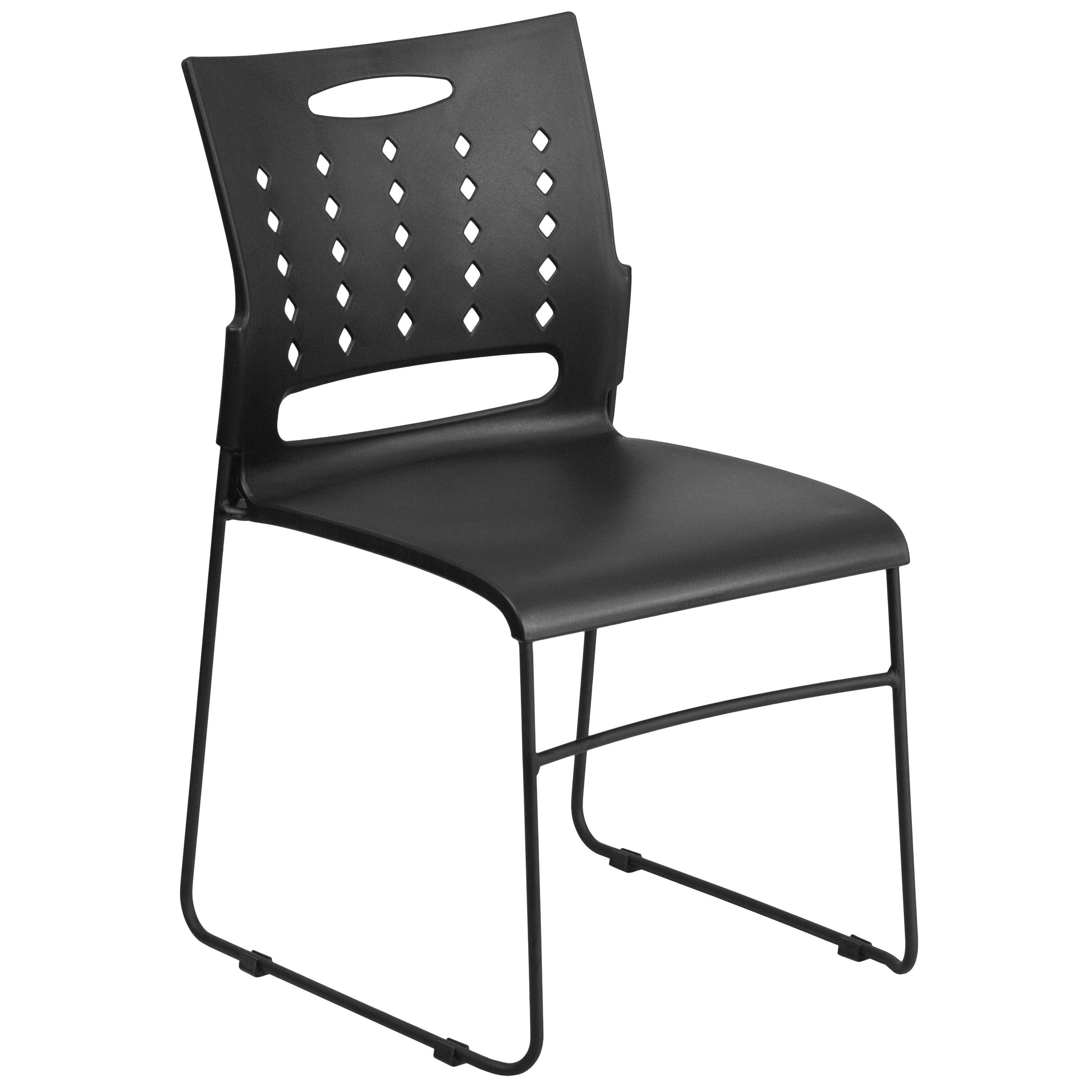 881 lb. Capacity Sled Base Stack Chair with Carry Handle and Air-Vent Back