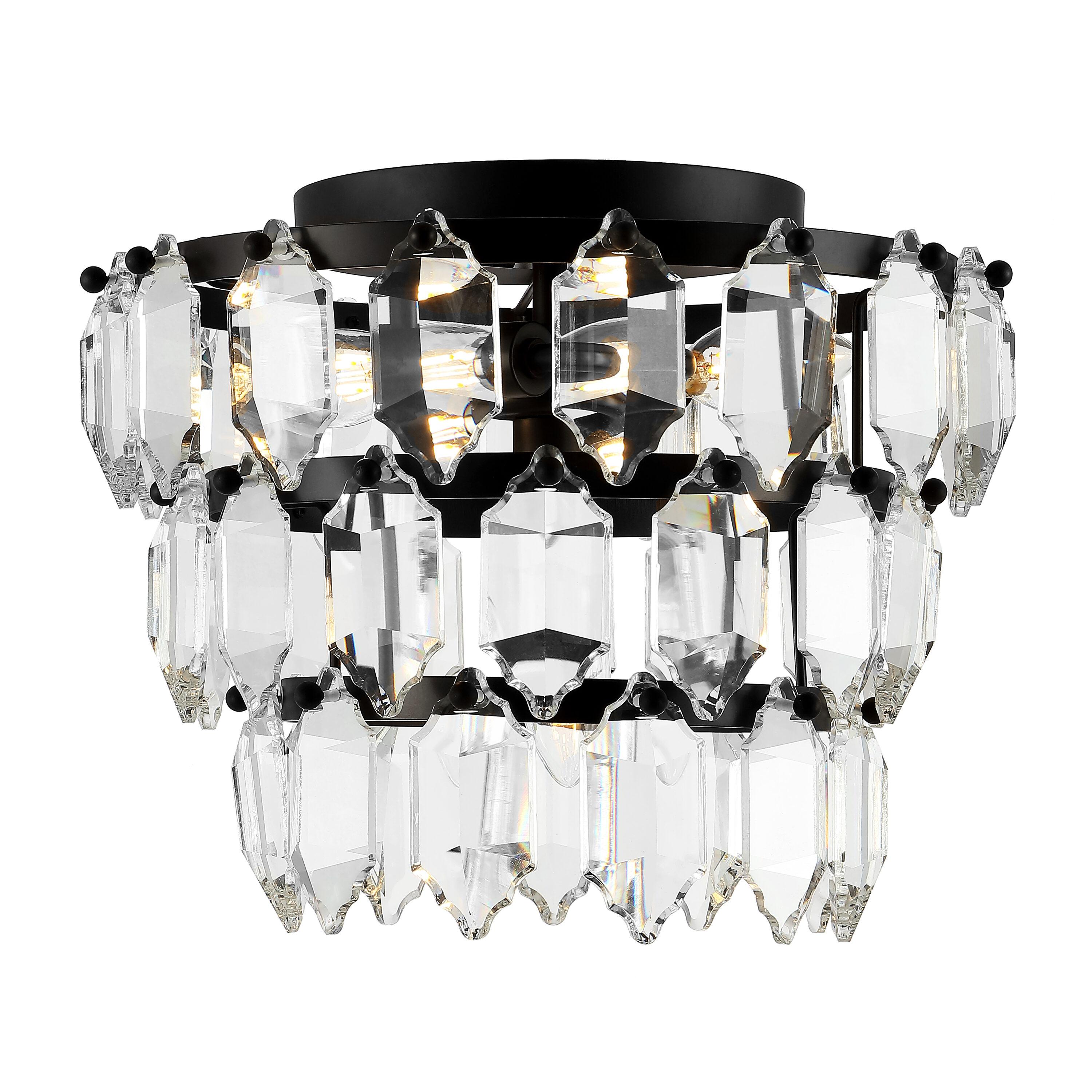 Gorson 3 Light 13" Flush Mount - FLU4045 - Black - Safavieh