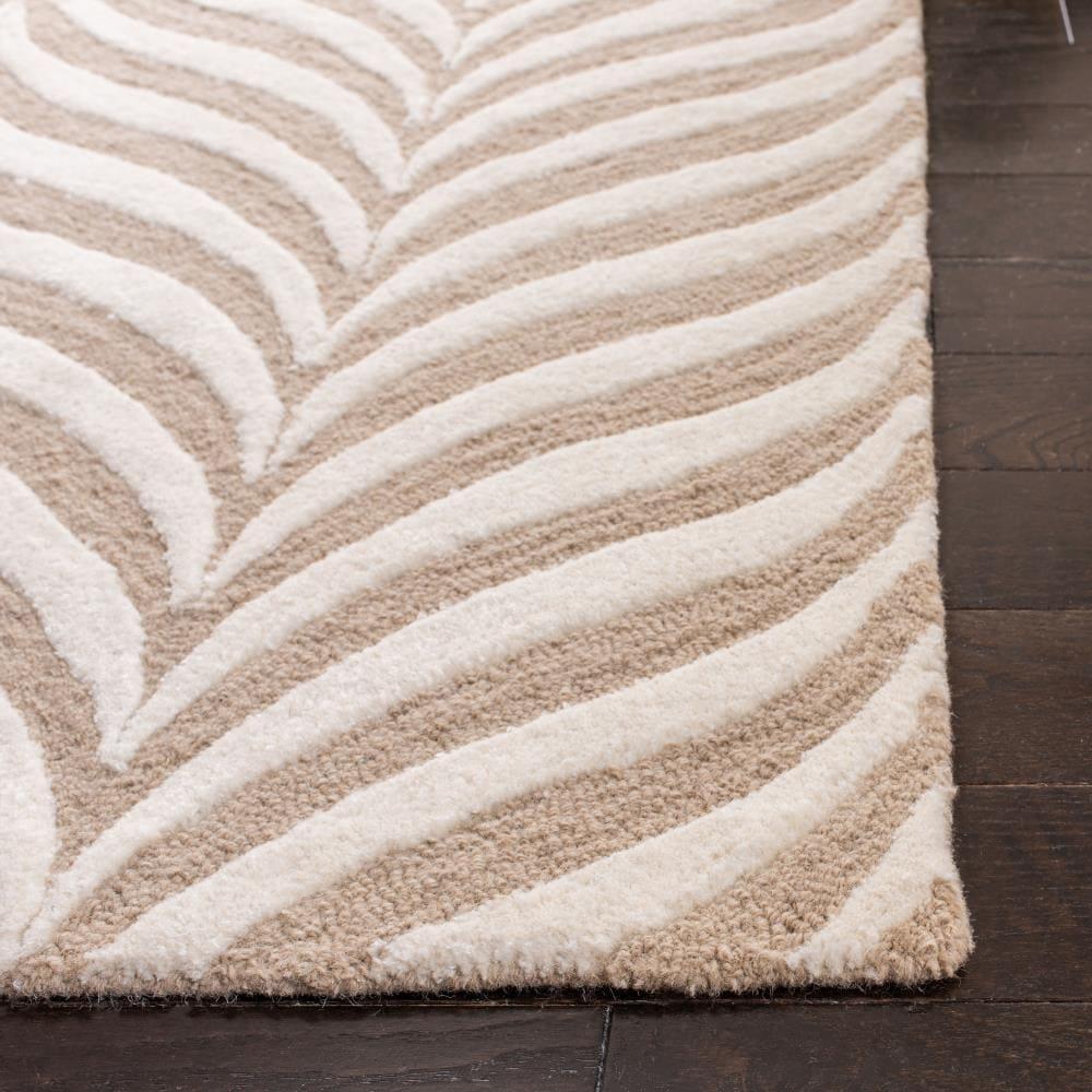 Bella BEL135 Hand Tufted Area Rug - Sand/Ivory - 5'x5' - Safavieh.