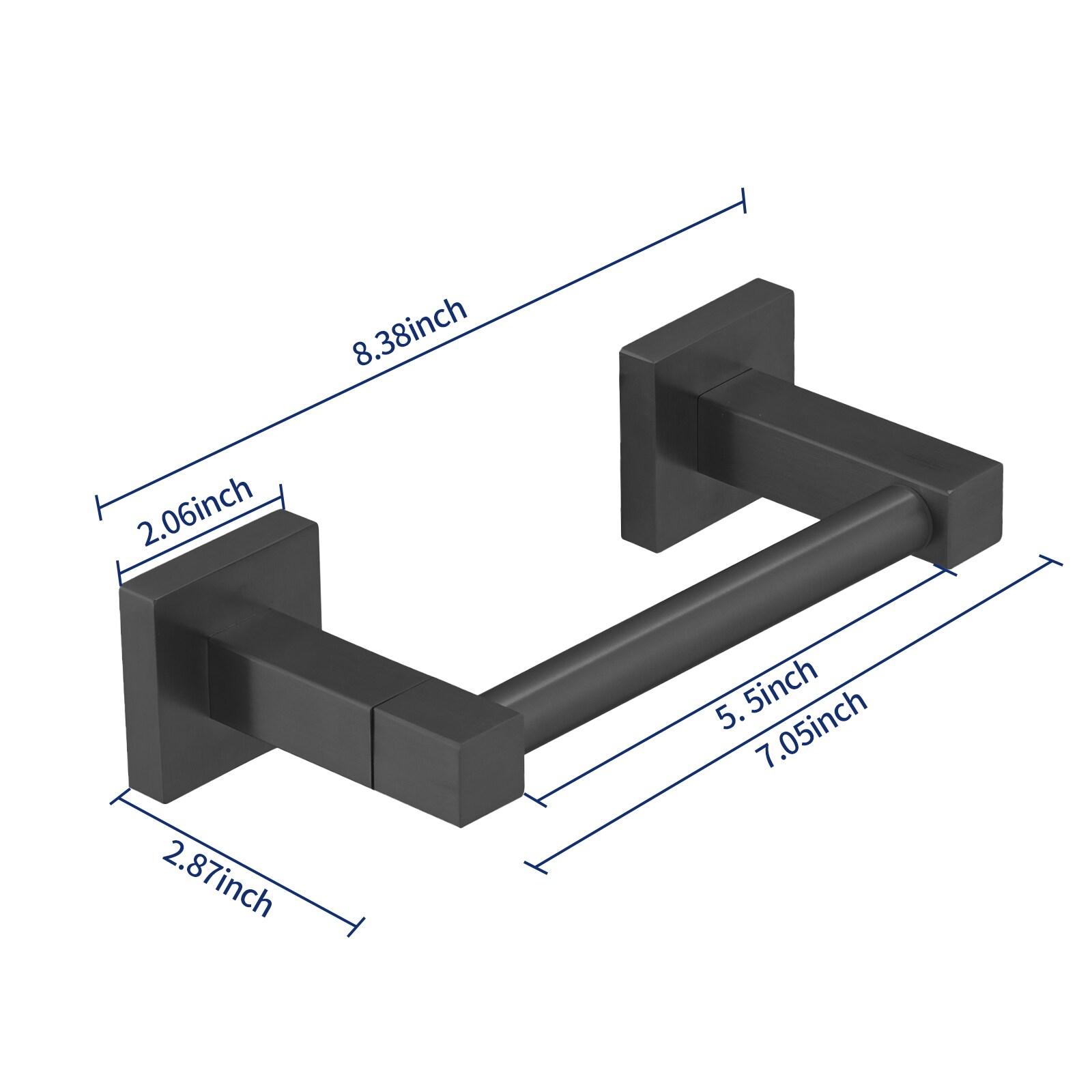 BWE Wall Mounted Toilet Paper Holder Double Post Pivoting Square Tissue Holders Roll Hangers Stand