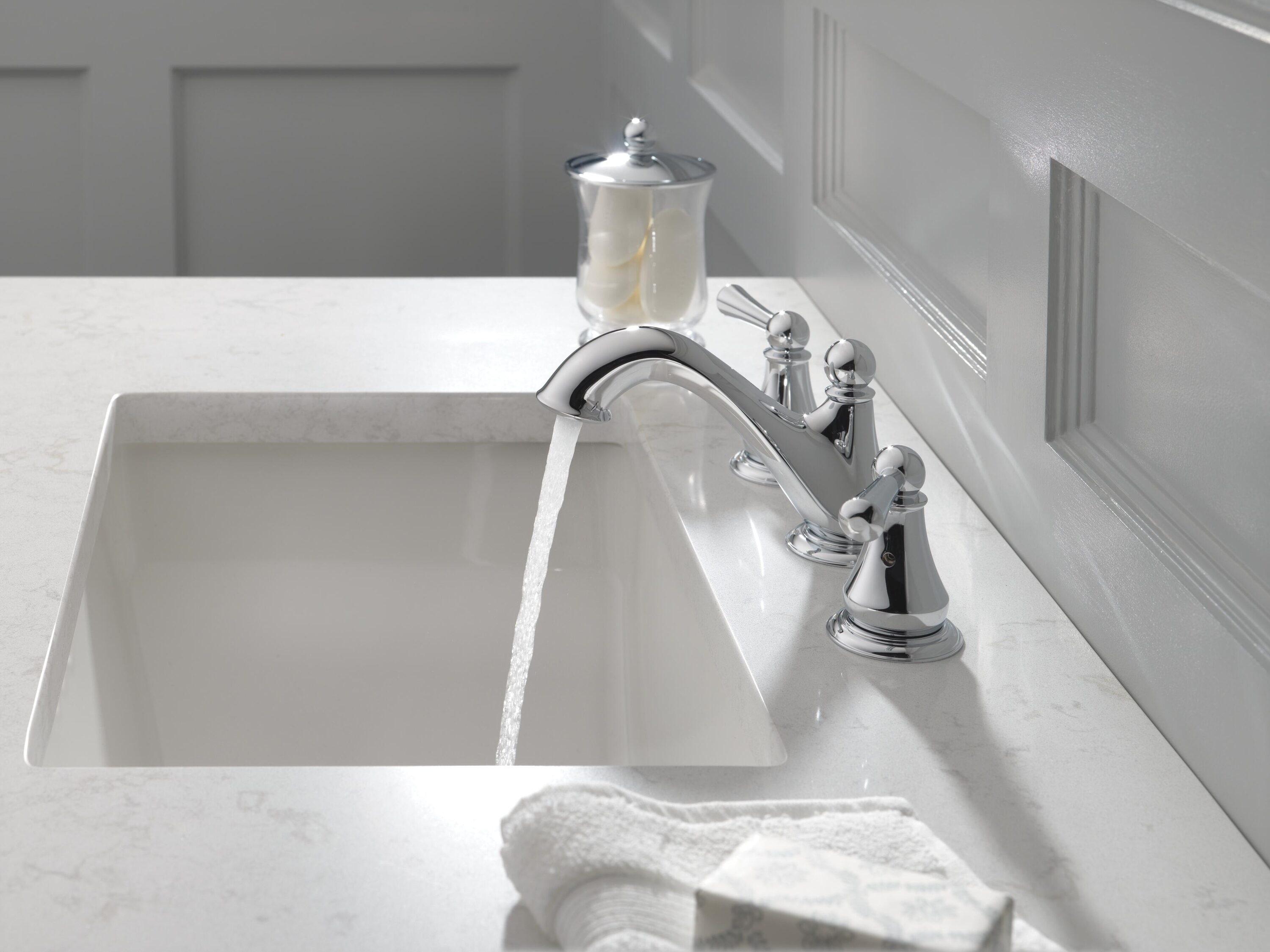 Haywood Widespread Bathroom Faucet 3 Hole, 2-handle Bathroom Sink Faucet with Drain Assembly