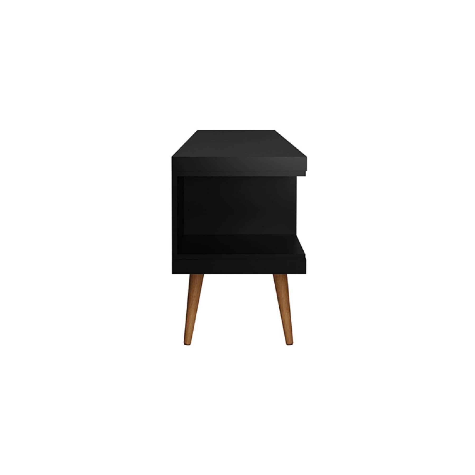 Utopia TV Stand for TVs up to 65" Black - Manhattan Comfort: Modern Media Console with Cable Management