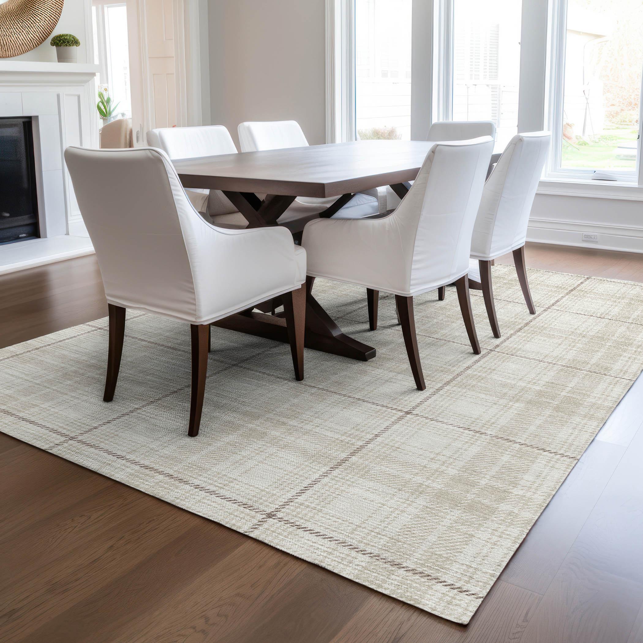 Machine Washable Indoor/Outdoor Chayden ACN993 Ivory 5' x 7'6" Rug