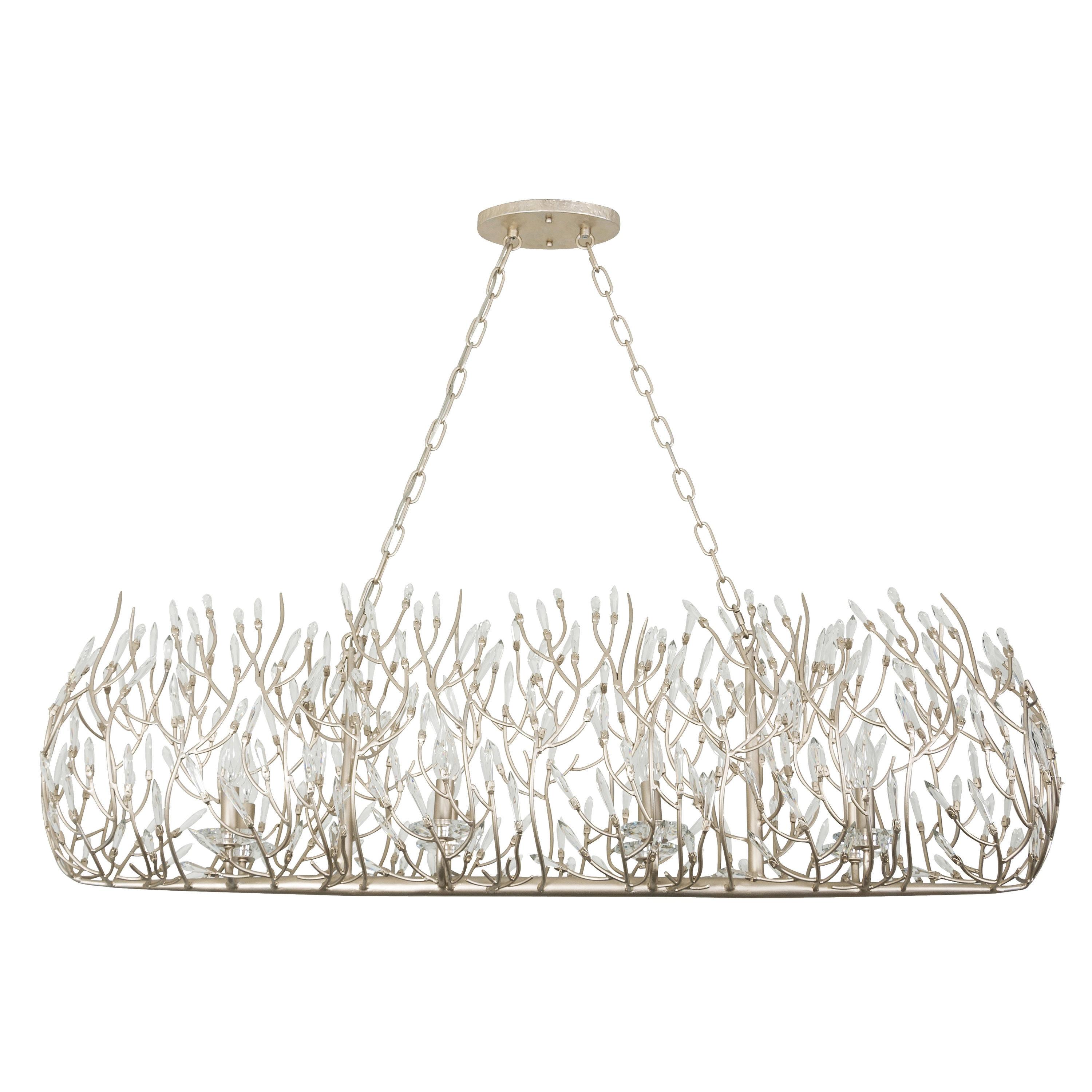 Gold Dust Crystal Linear Pendant Light with Recycled Steel