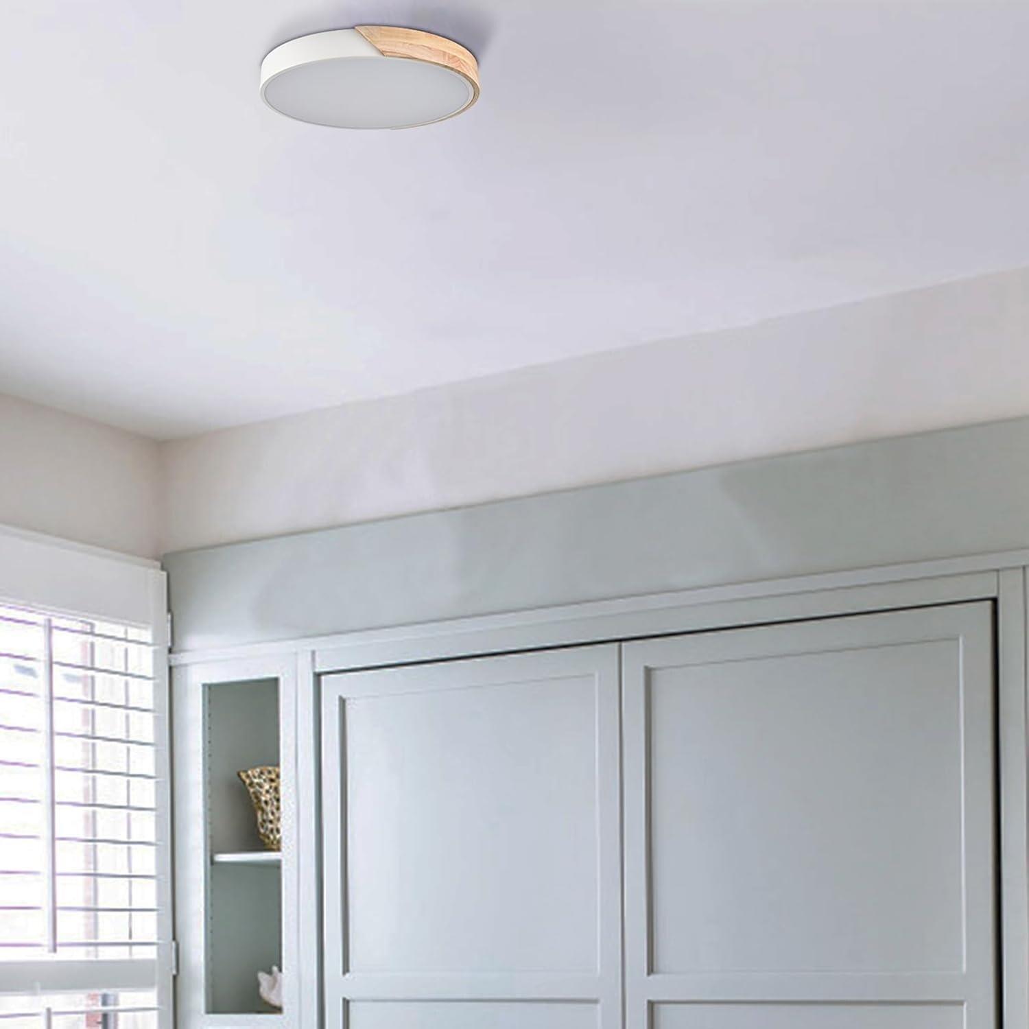 Modern White Flush Mount LED Ceiling Light Fixture