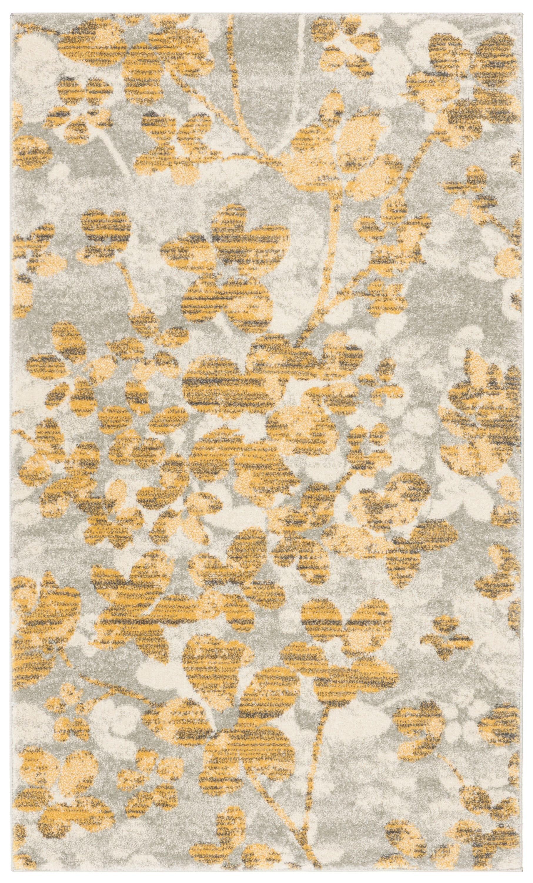 Evoke EVK236 Power Loomed Accent Rug - Grey/Gold - 3'x5' - Safavieh.