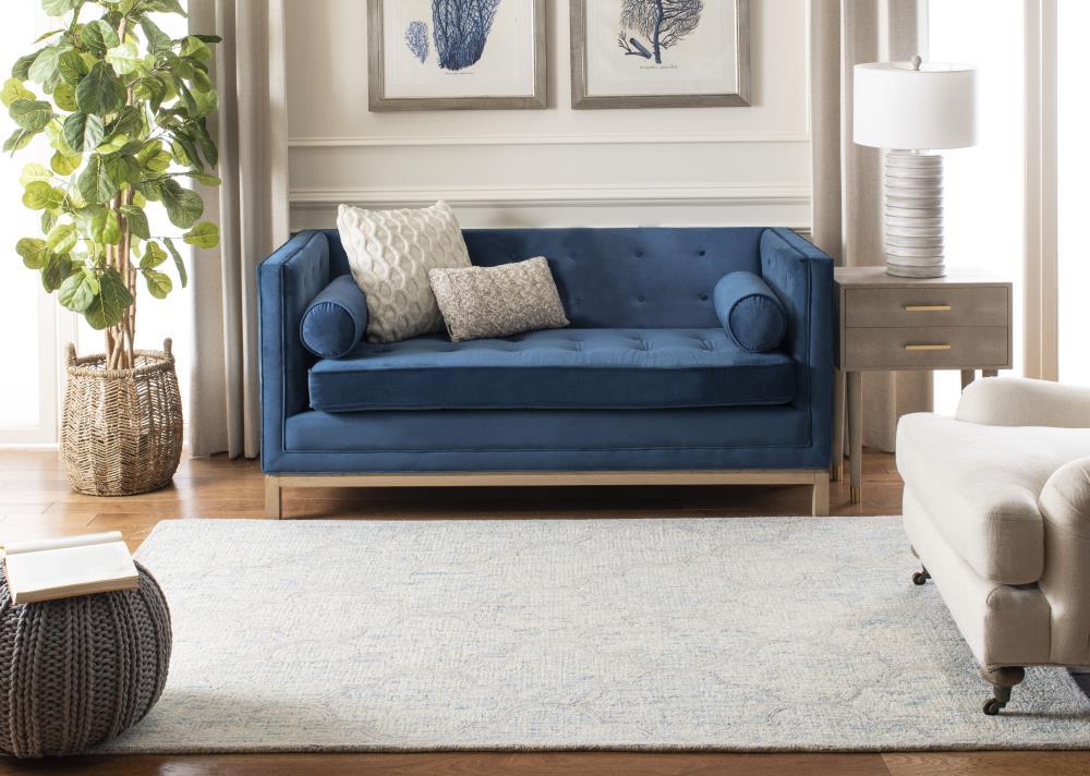 Abstract ABT474 Handmade Indoor Area Rug - Ivory/Light Blue - 6'x9' - Safavieh
