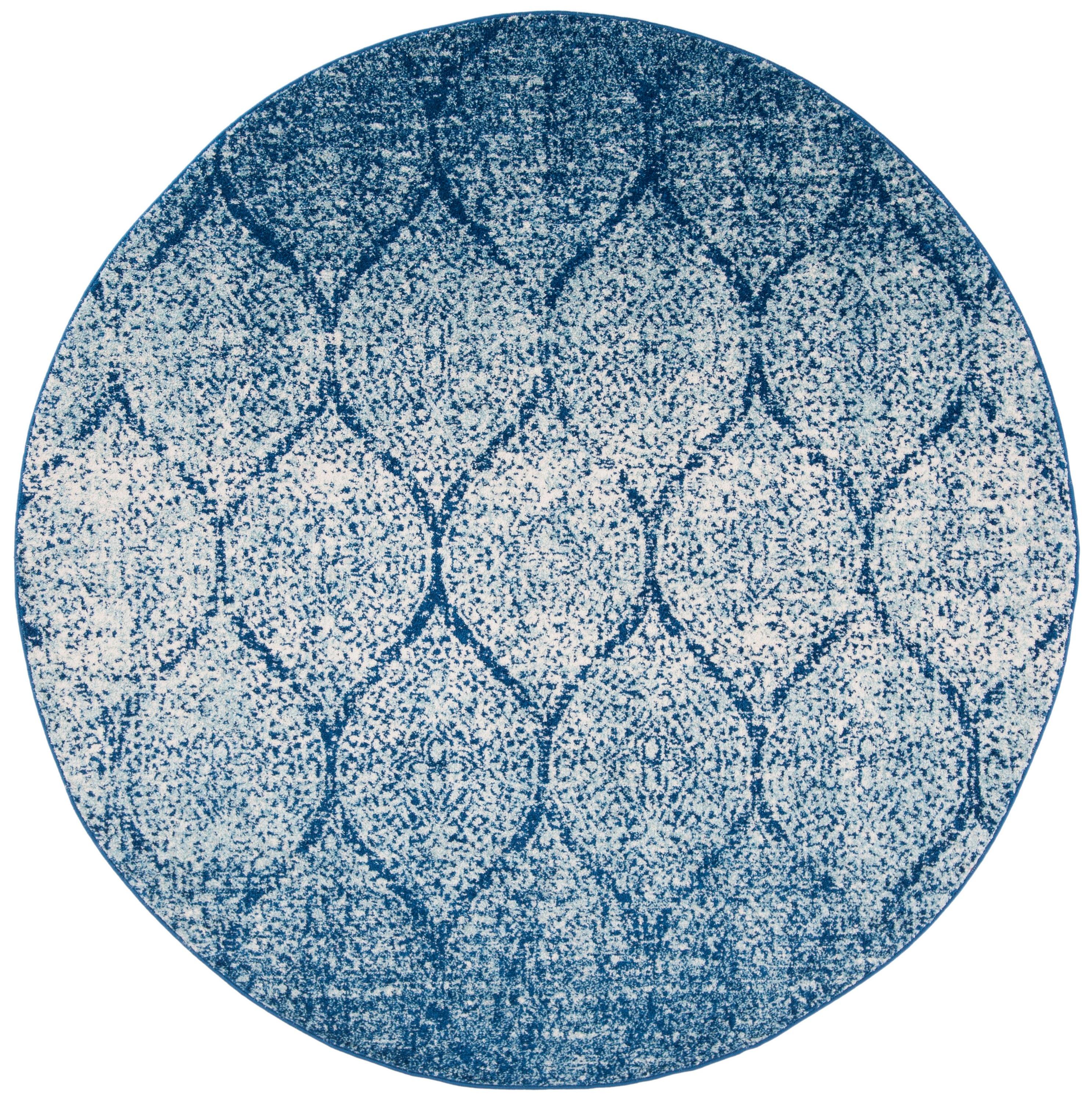 Madison MAD604 Power Loomed Area Rug - Navy/Blue - 6'7" round - Safavieh.