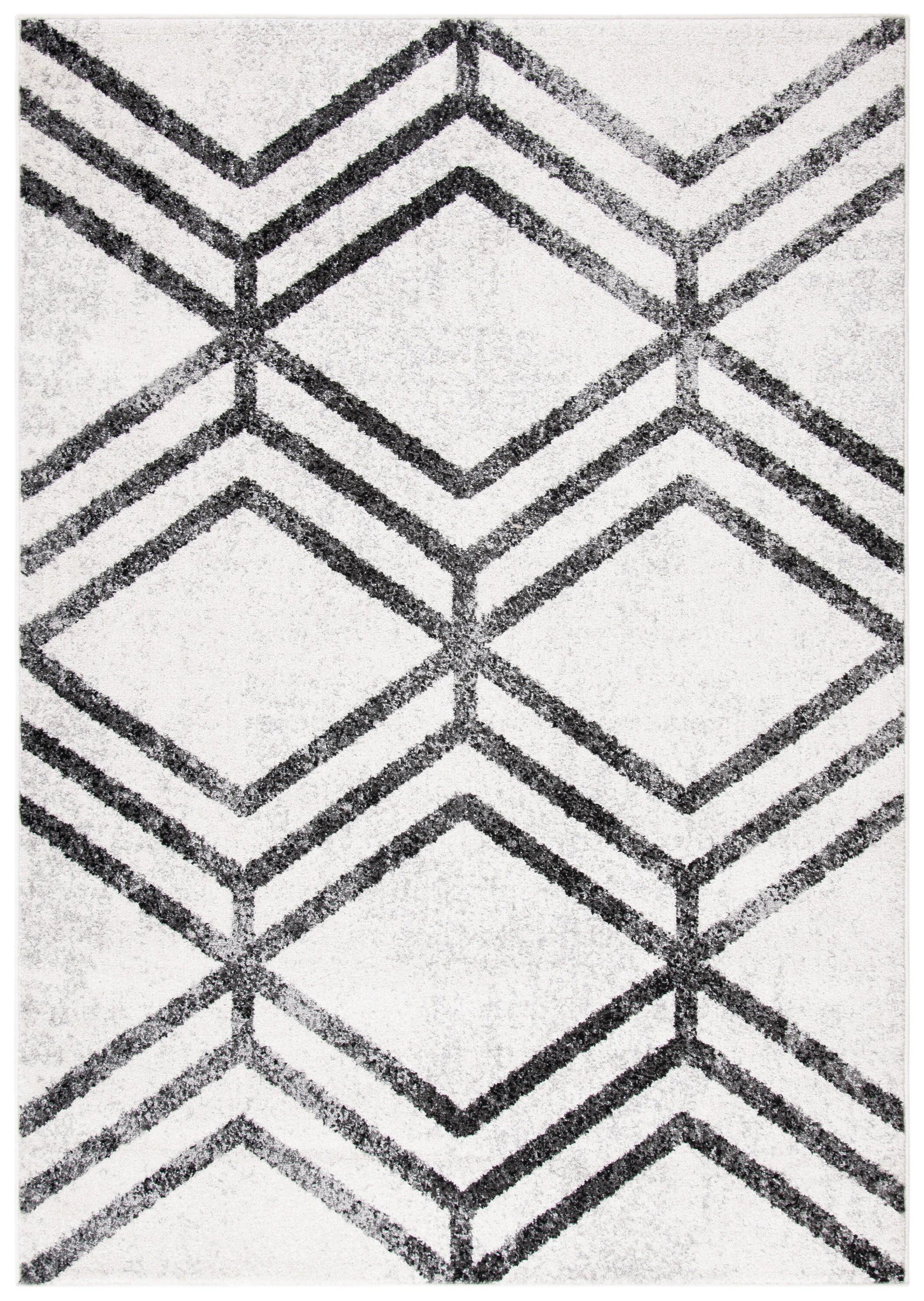 Adirondack ADR253 Machine Made Indoor Area Rug - Ivory/Charcoal - 5'-1"x7'-6" - Safavieh