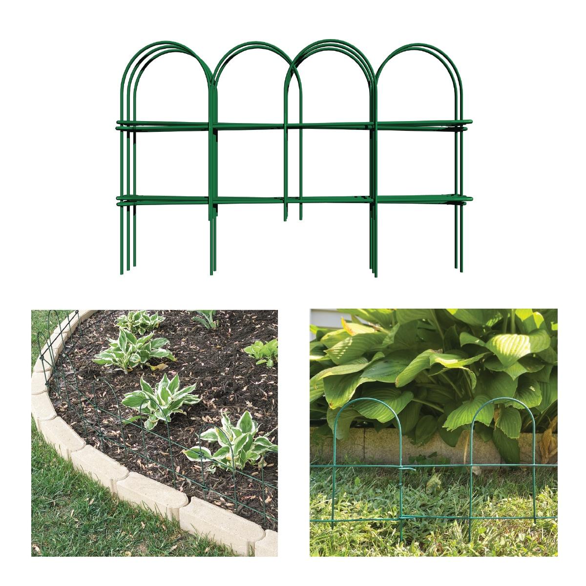 Origin Point Garden Craft Round Folding Border Fence, Green, 10'L x 10" H