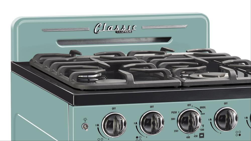 Unique Classic Retro 24" 2.9 cu/ft Freestanding Gas Range with Convection Oven and Sealed Burners
