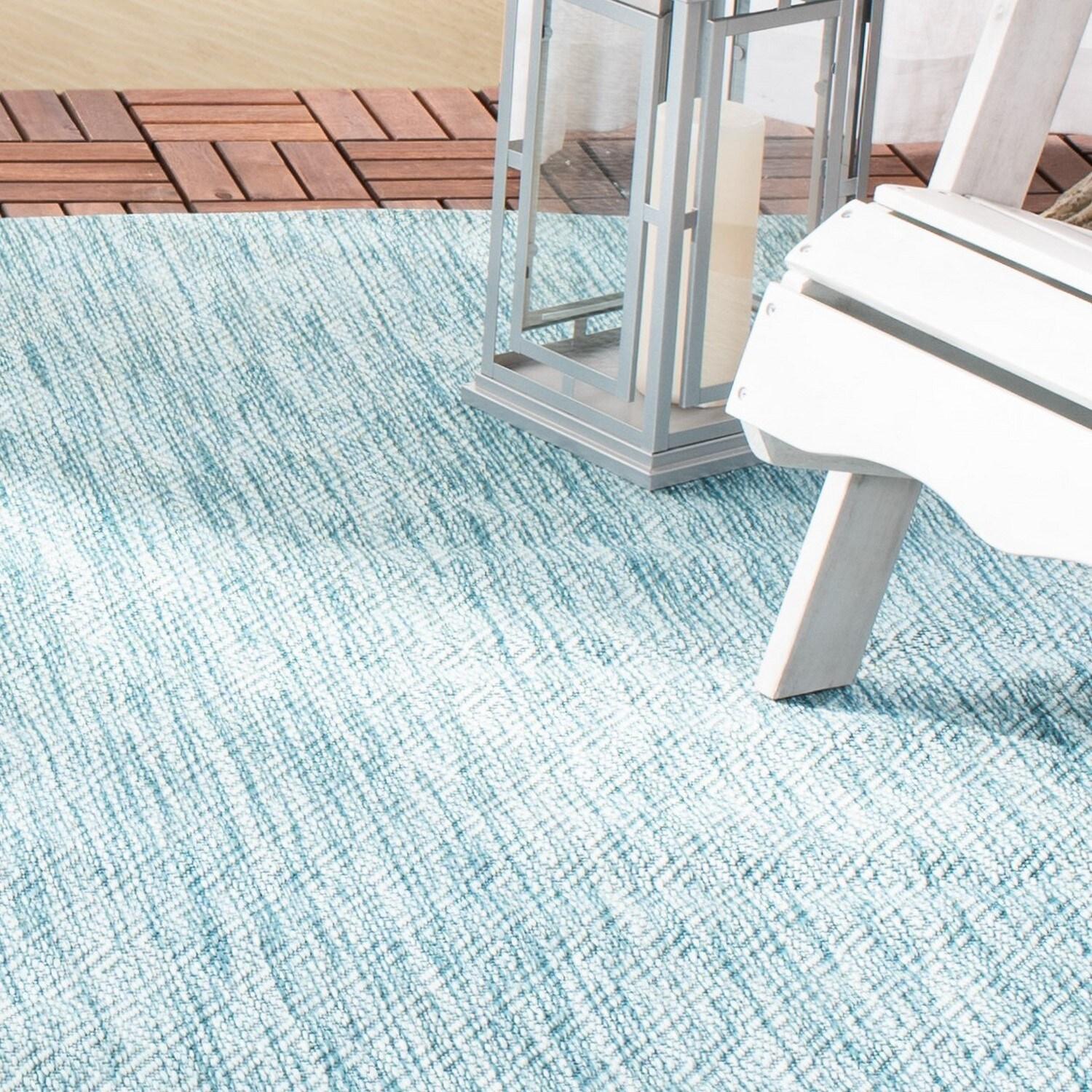 Courtyard CY8520 Power Loomed Indoor and Outdoor Area Rug - Aqua/Aqua - 8'x10' - Safavieh