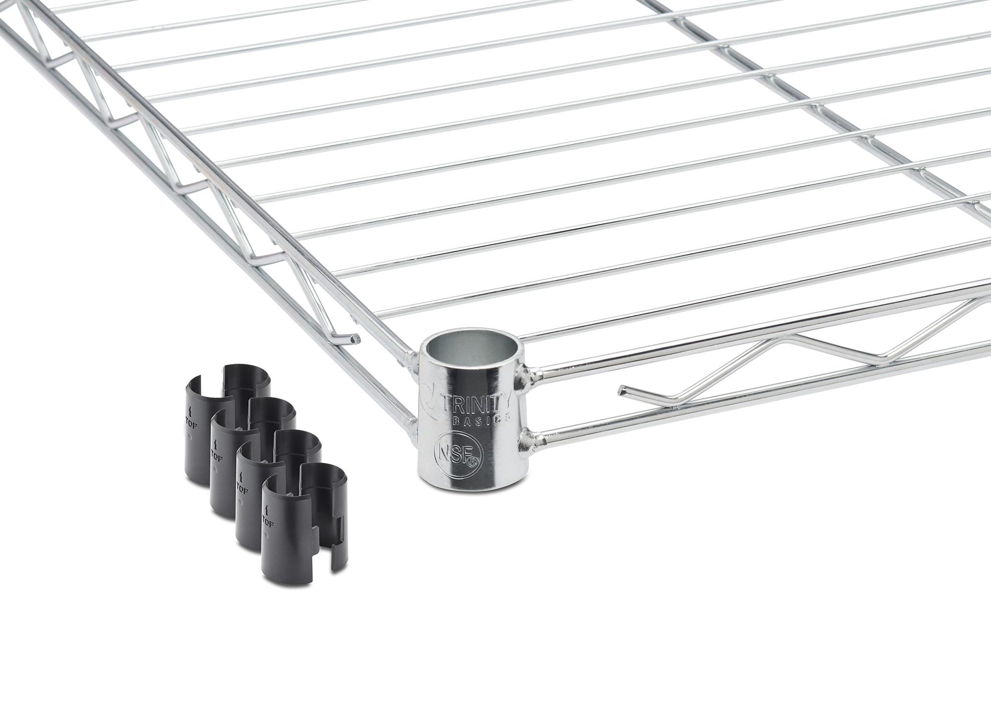 TRINITY EcoStorage 6-Tier NSF Steel Wire Shelving Unit w/ Wheels (48 in. W x 18 in. D)