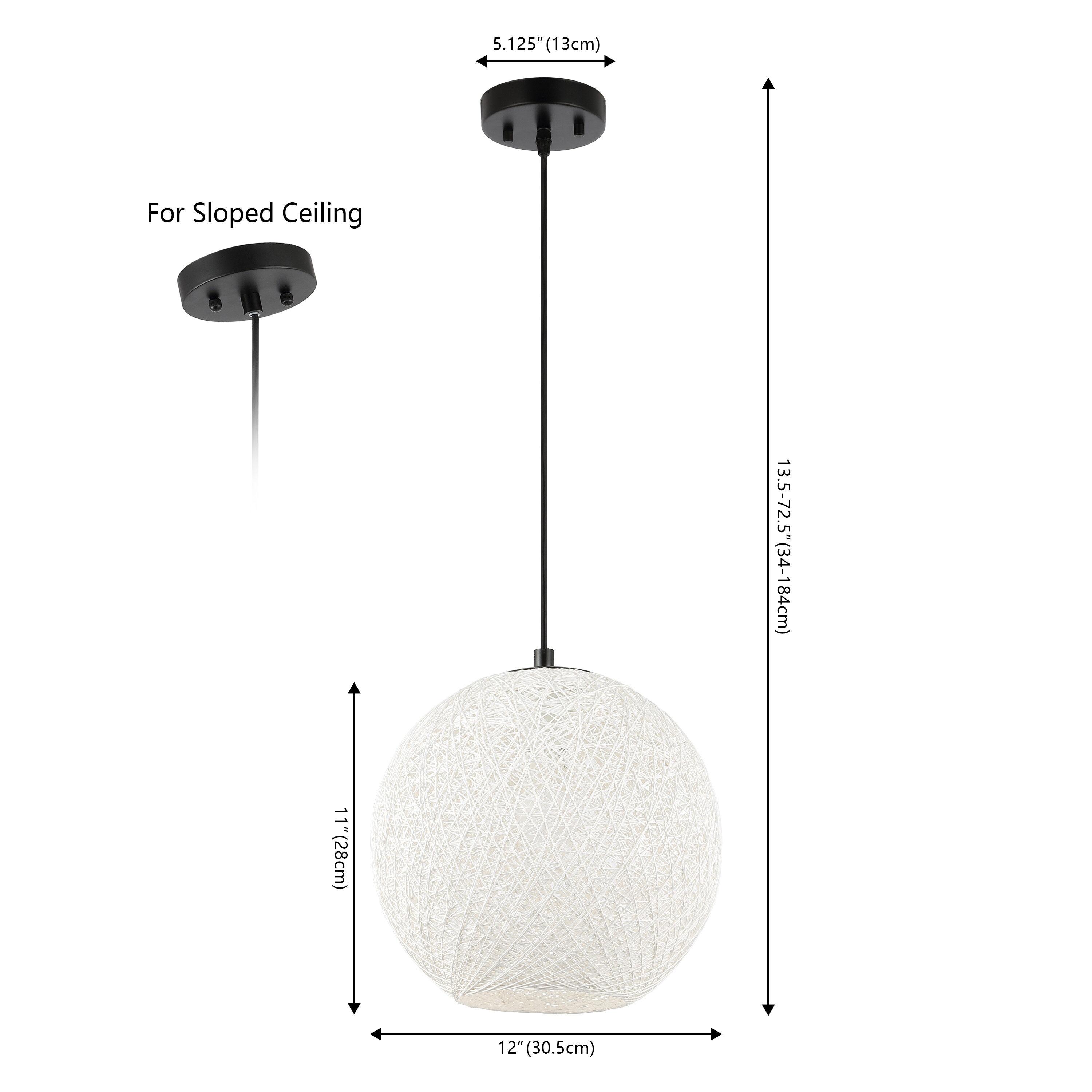 Isla Jade 12" Lacey Bohemian Minimalist Iron/Rope Woven Globe LED Pendant White/Black : 20x20 Inch Polyester, Machine Washable Cloth Napkins