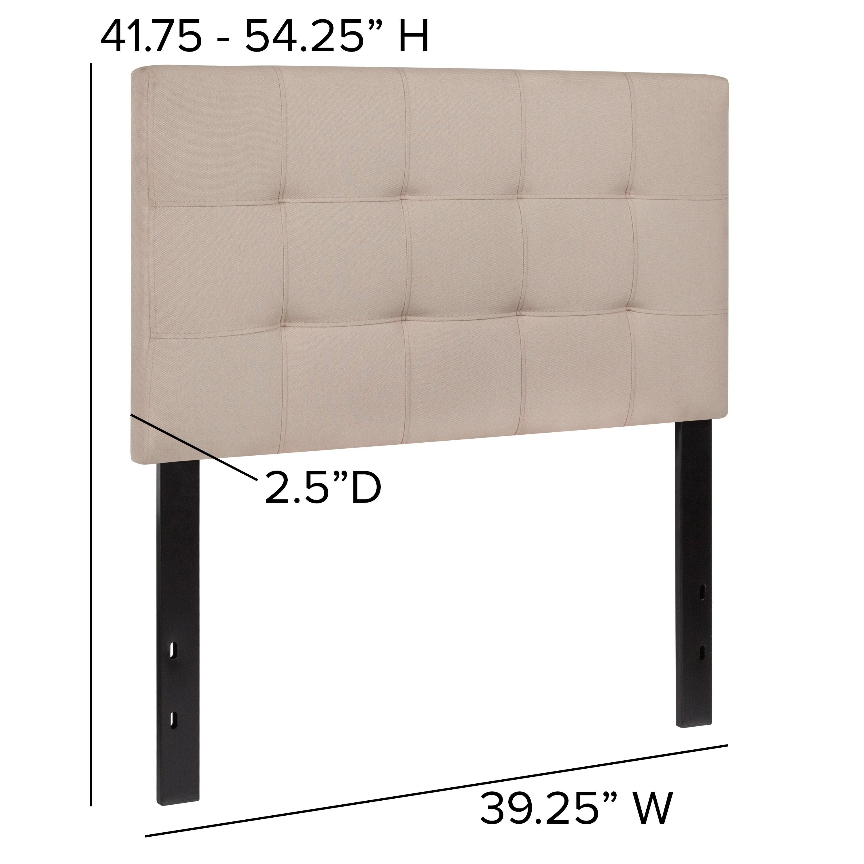 Flash Furniture Bedford Tufted Upholstered Twin Size Headboard in Beige Fabric