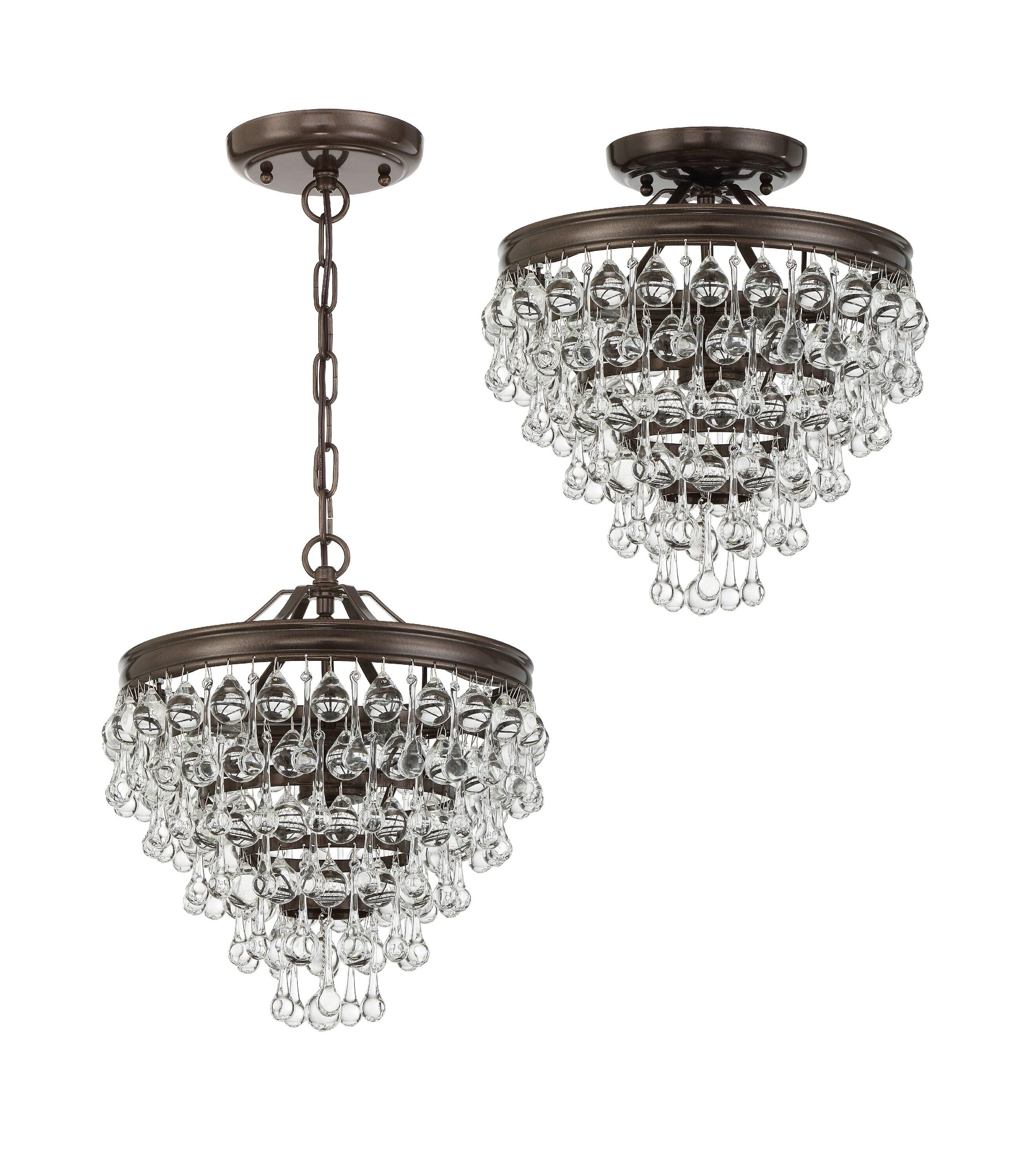 Crystorama Lighting Calypso 3 - Light Semi-Flush Mount in  Vibrant Bronze