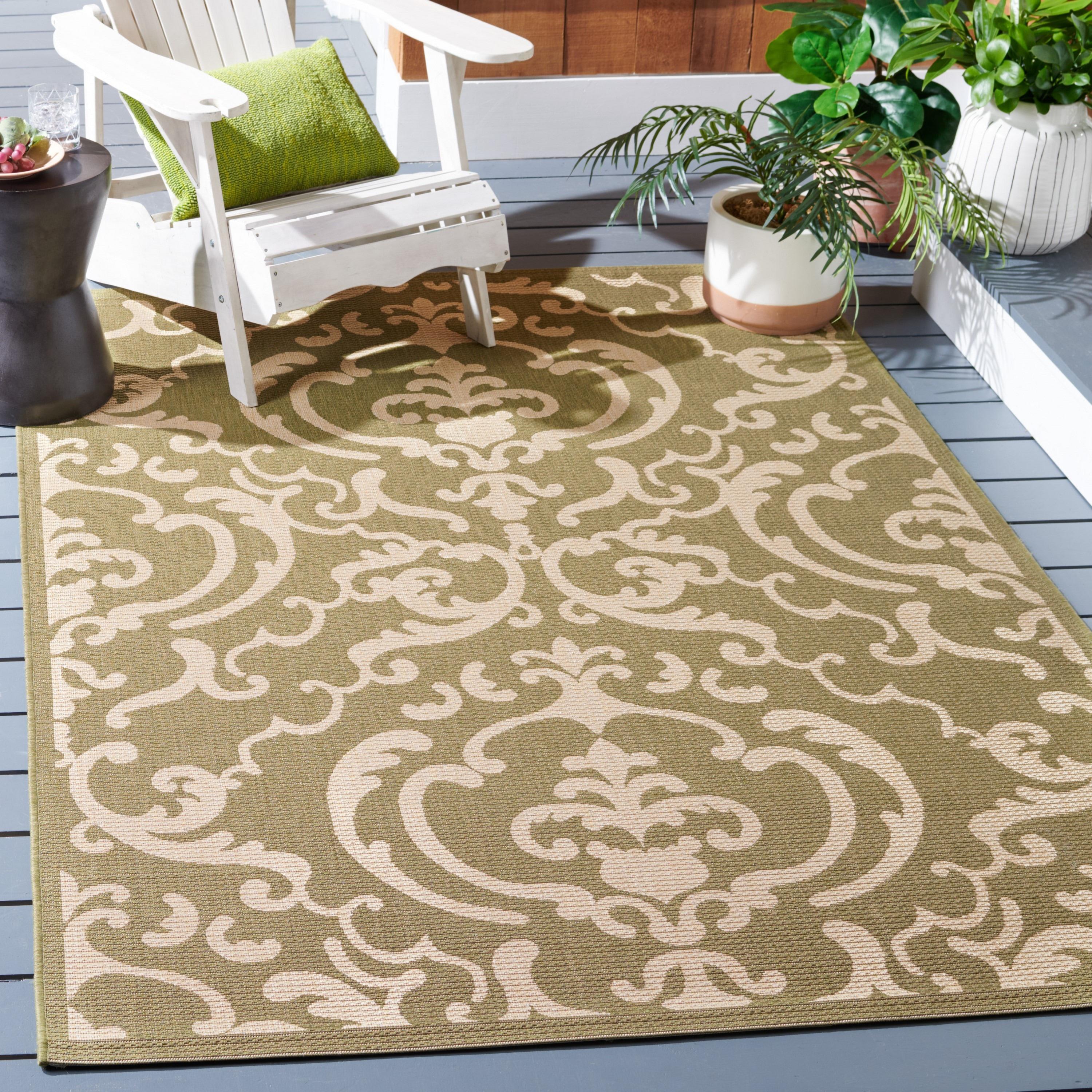 Courtyard CY2663 Power Loomed Indoor/Outdoor Area Rug - Olive/Natural - 5'3"x7'7" - Safavieh.