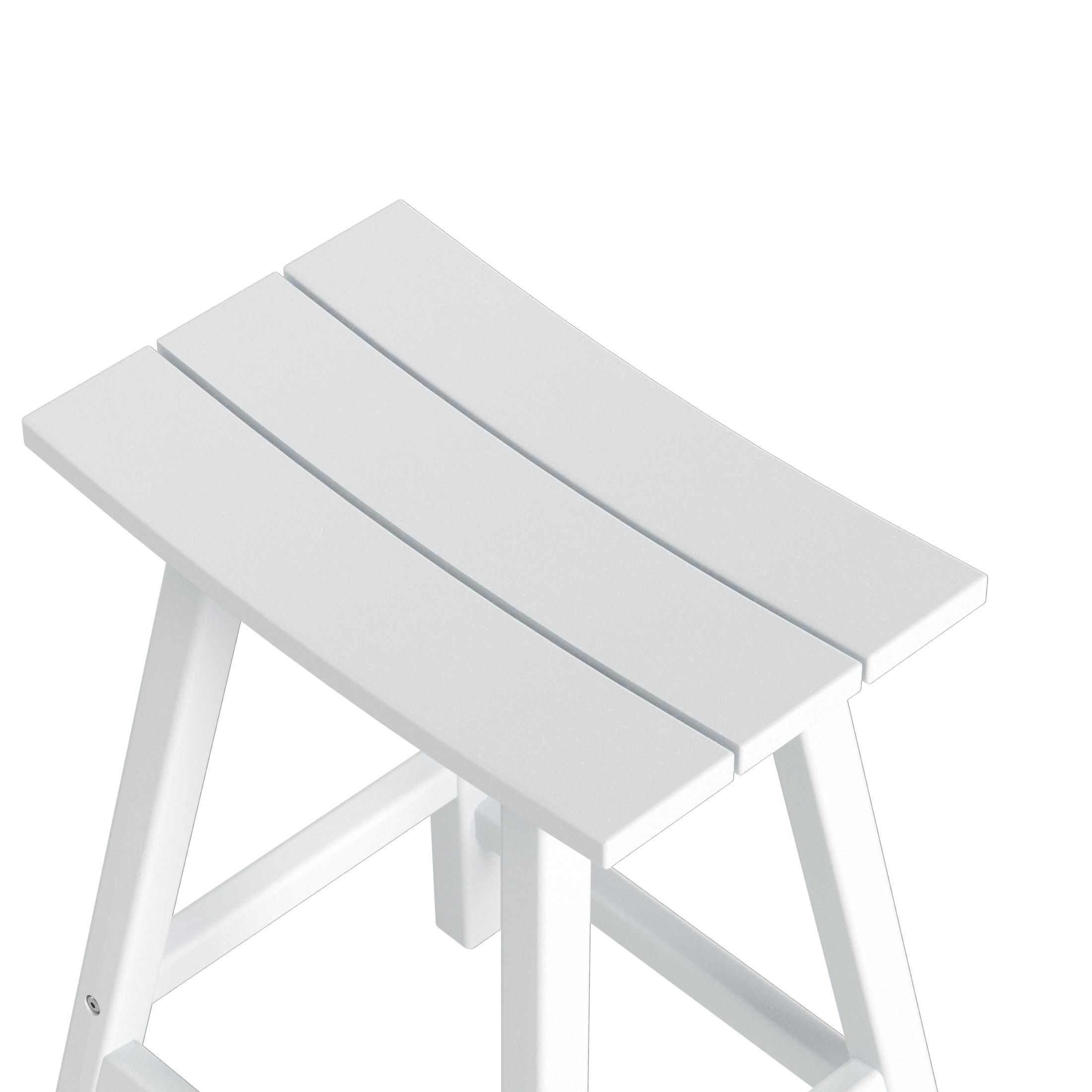 Polytrends Laguna Hdpe All Weather Outdoor Patio 24" Saddle Seat Counter Stool (Set Of 2) White
