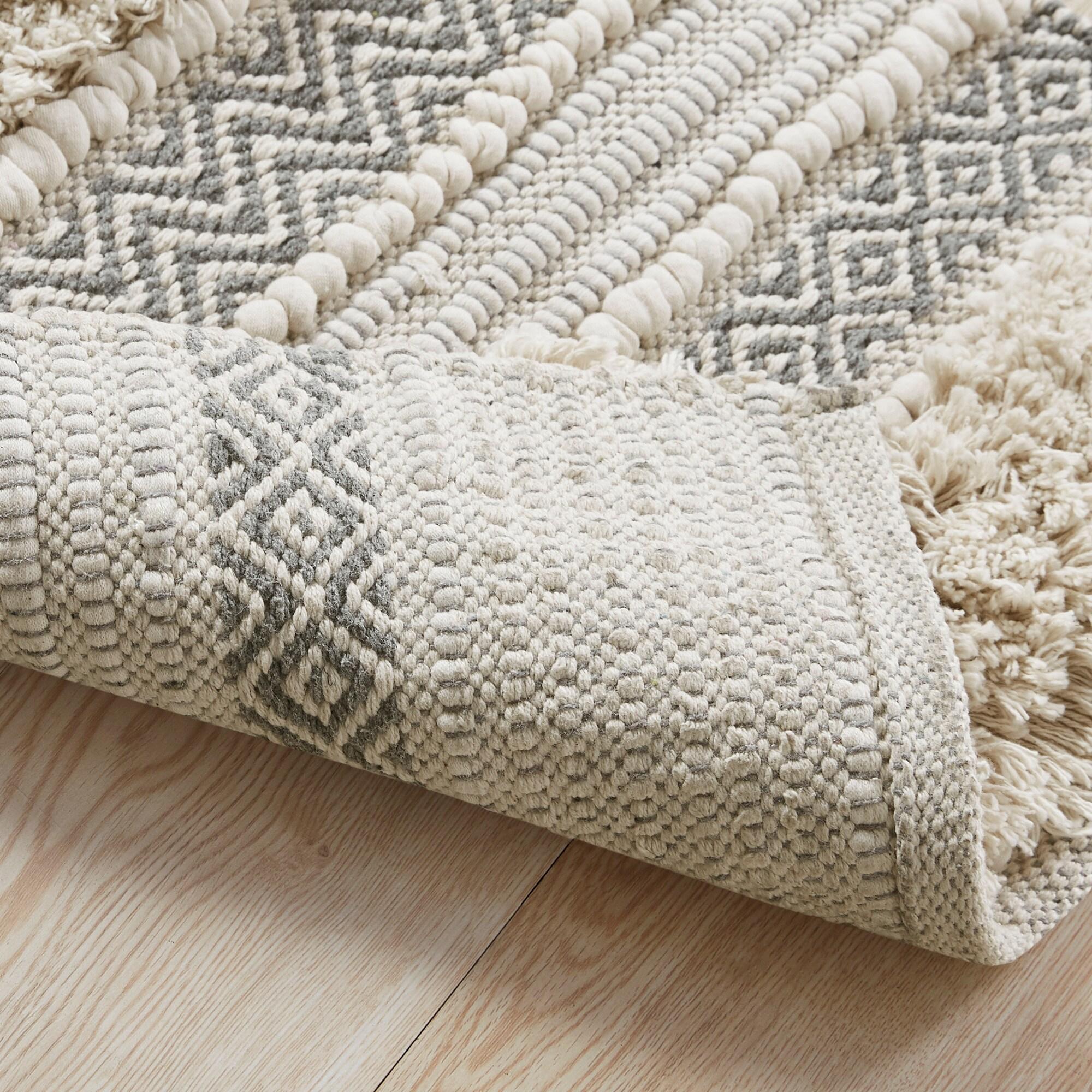INK+IVY Asher Cotton Blend Bath Rug with Non-Slip Backing