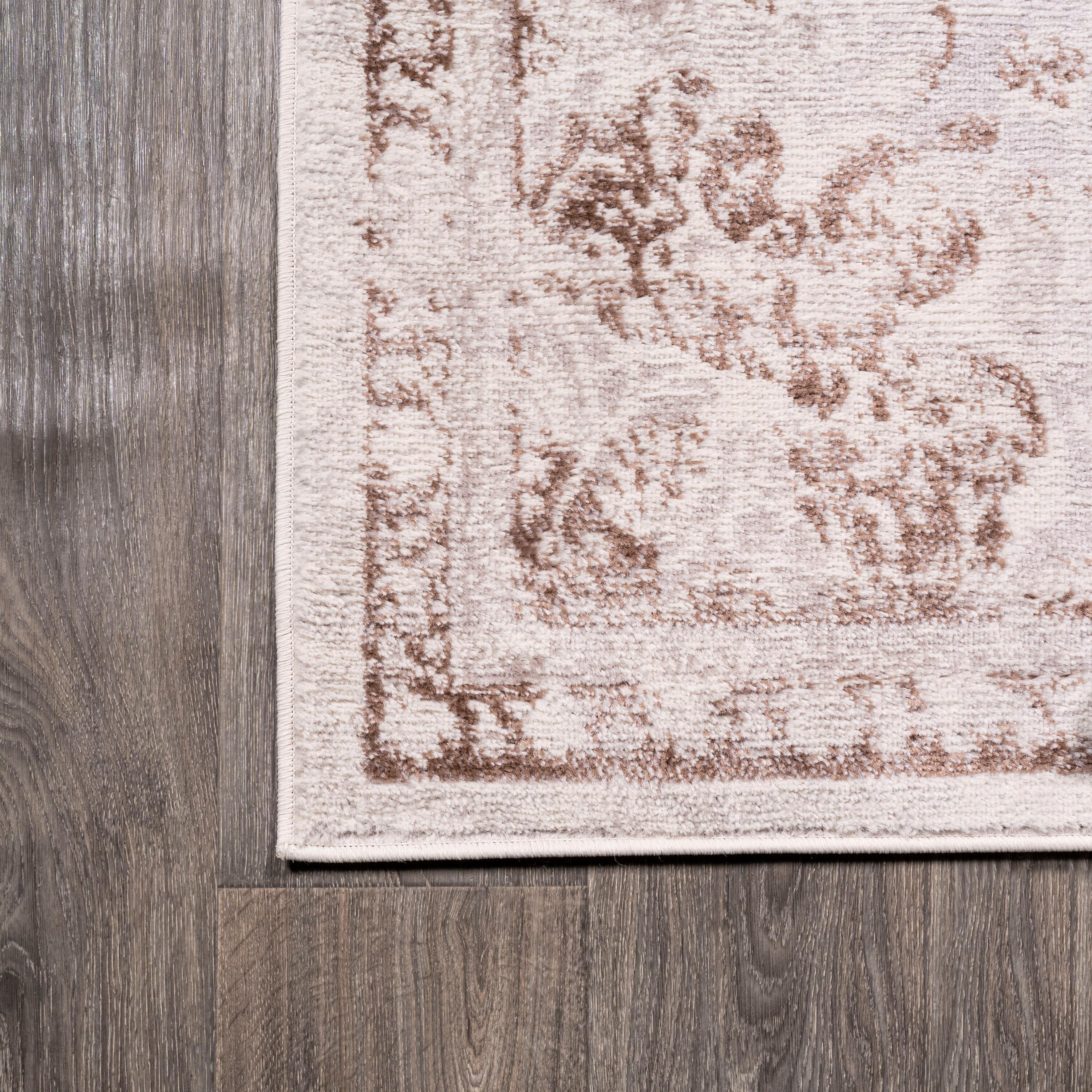8'x10' Alhambra Ornate Medallion Modern Area Rug, Cream/Red - JONATHAN Y