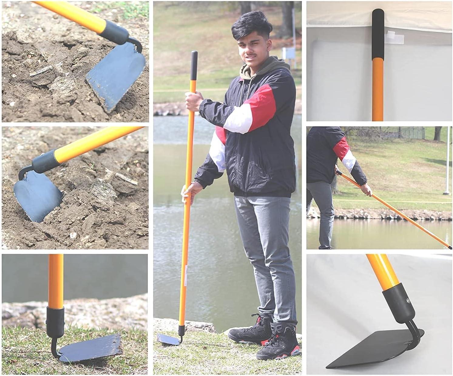 Ashman Online, 3 Various Assorted Garden Rakes  – Bow Rake, Garden Cultivator, and Garden Hoe, Black Color Metal Blade – Multipurpose Assorted Shovels with Strong Build 3 Pcs.