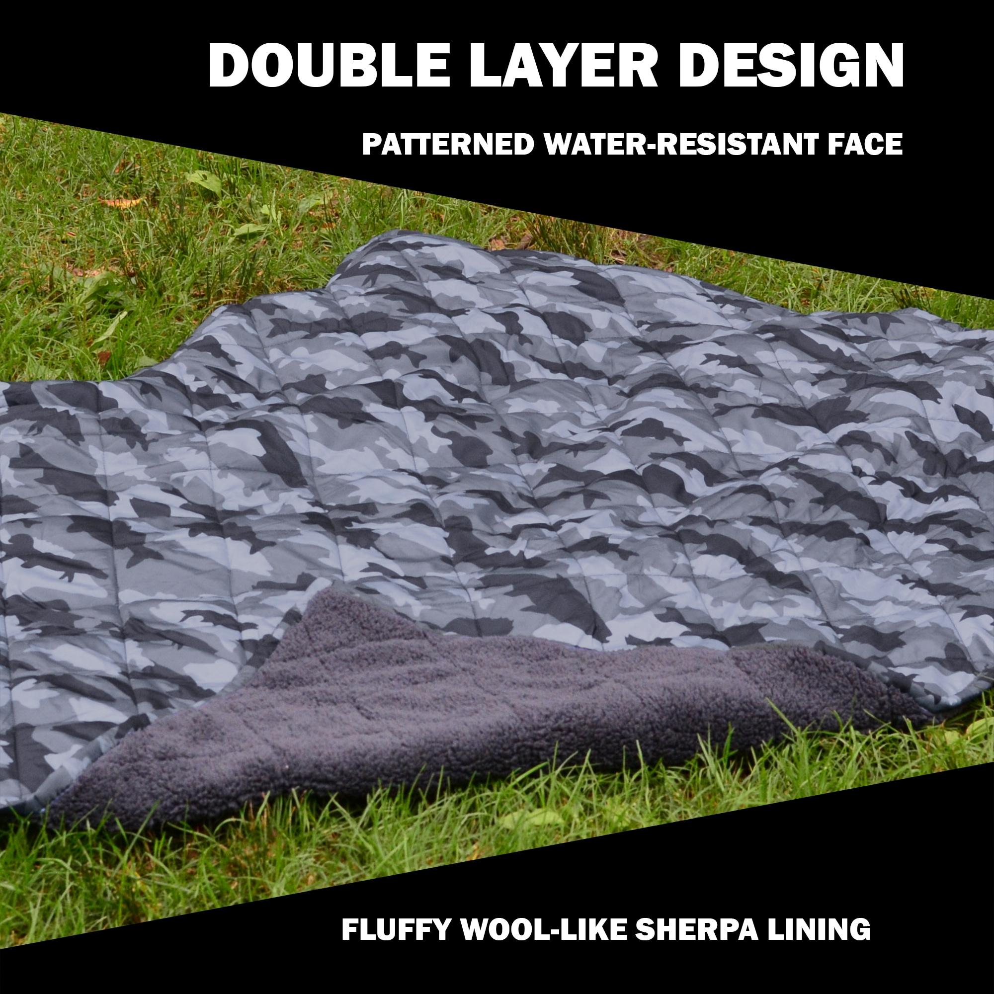 Coleman Coleman Reversible Water Resistant Nylon and Sherpa Diamond Quilted Indoor/Outdoor Throw/Picnic Blanket