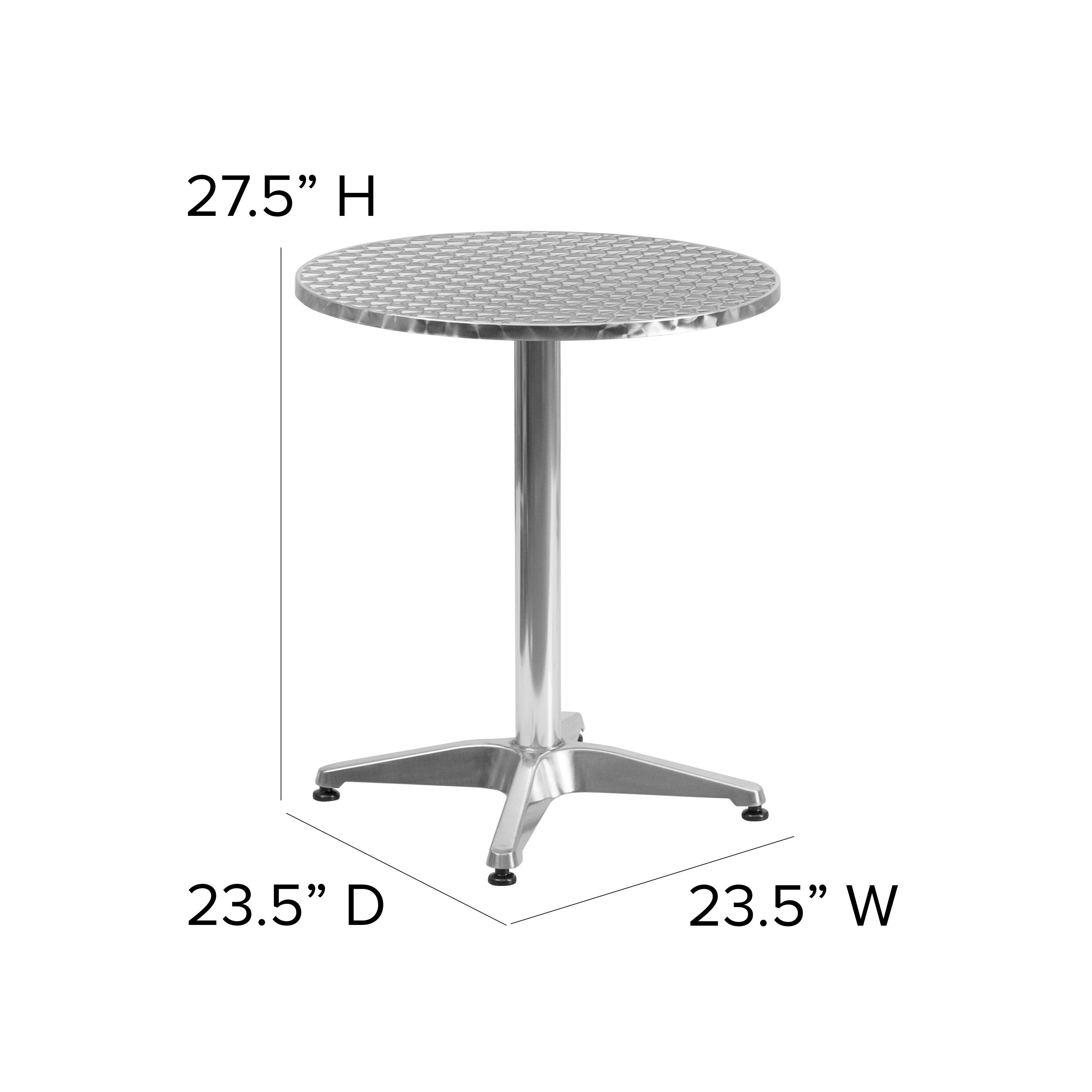 Flash Furniture Mellie 23.5'' Round Aluminum Indoor-Outdoor Table with Base