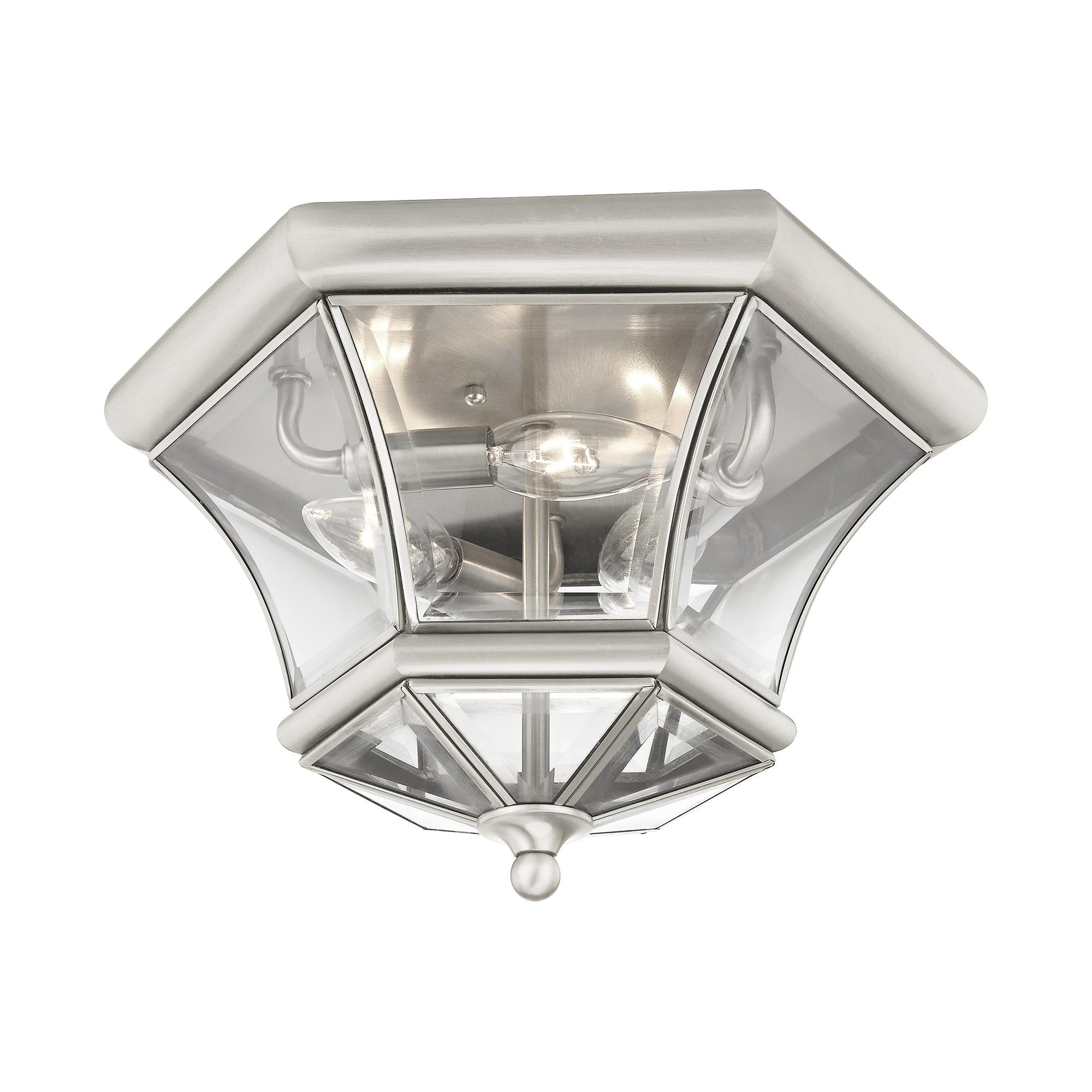 Livex Lighting Monterey/Georgetown 3 - Light Flush Mount in Brushed Nickel
