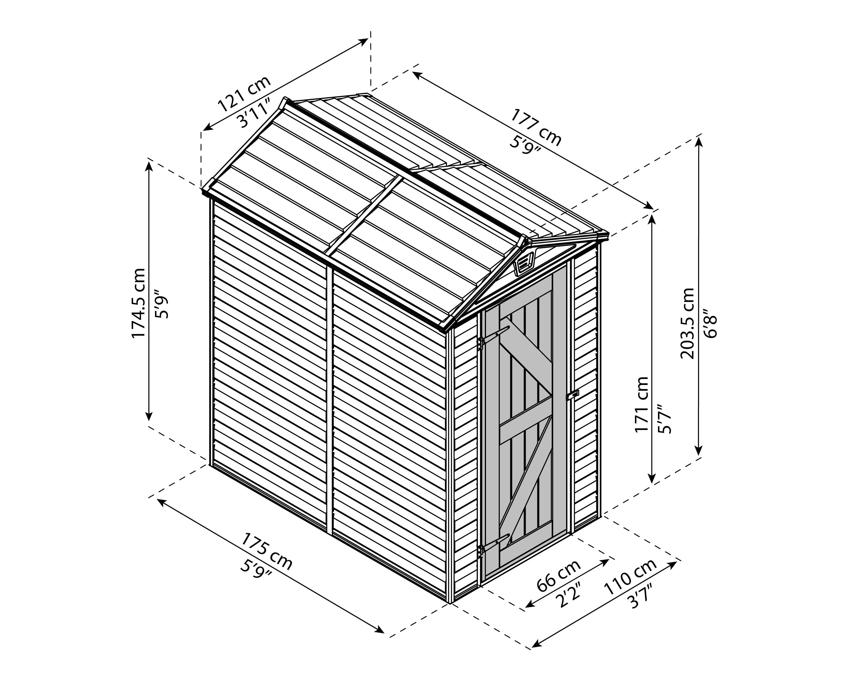 Canopia Palram - Canopia SkyLight 4 ft W x 6 ft D Polycarbonate Shed - Tan
