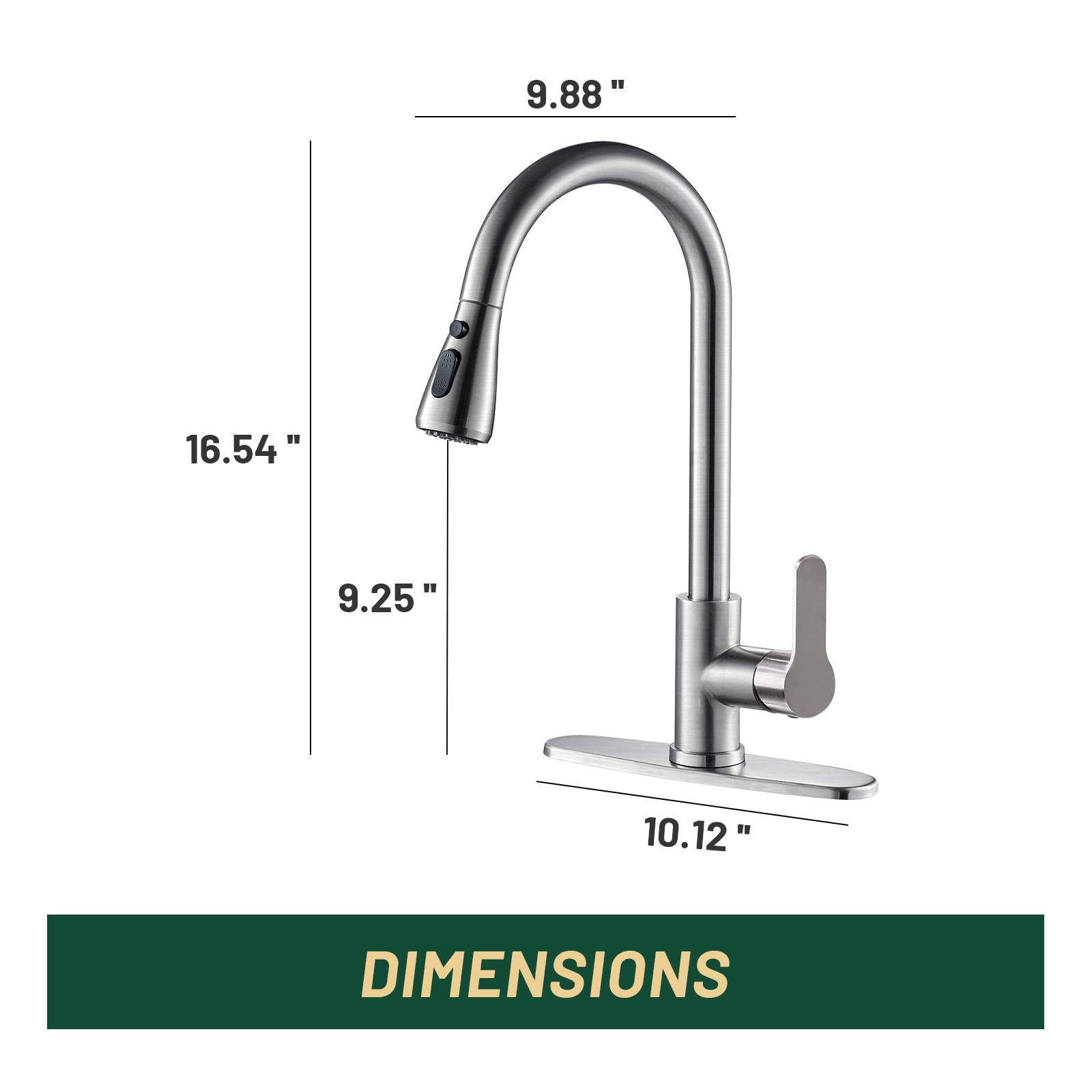 Cobbe 3-Function Single Handle Pull-Down Kitchen Faucet with Deck Plate