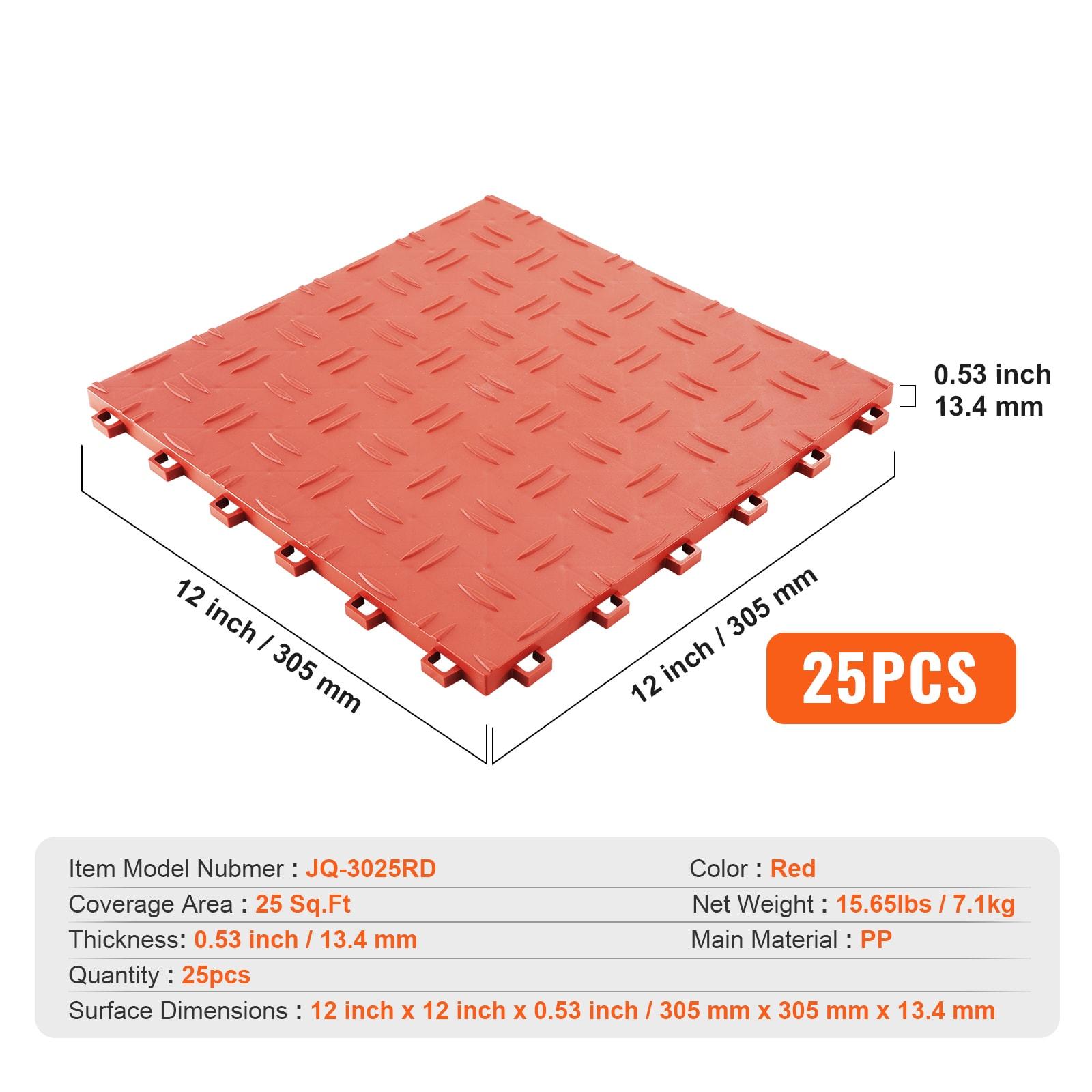 VEVOR VEVOR 12'' W x 12'' L Garage Flooring Tiles (Set of 25)