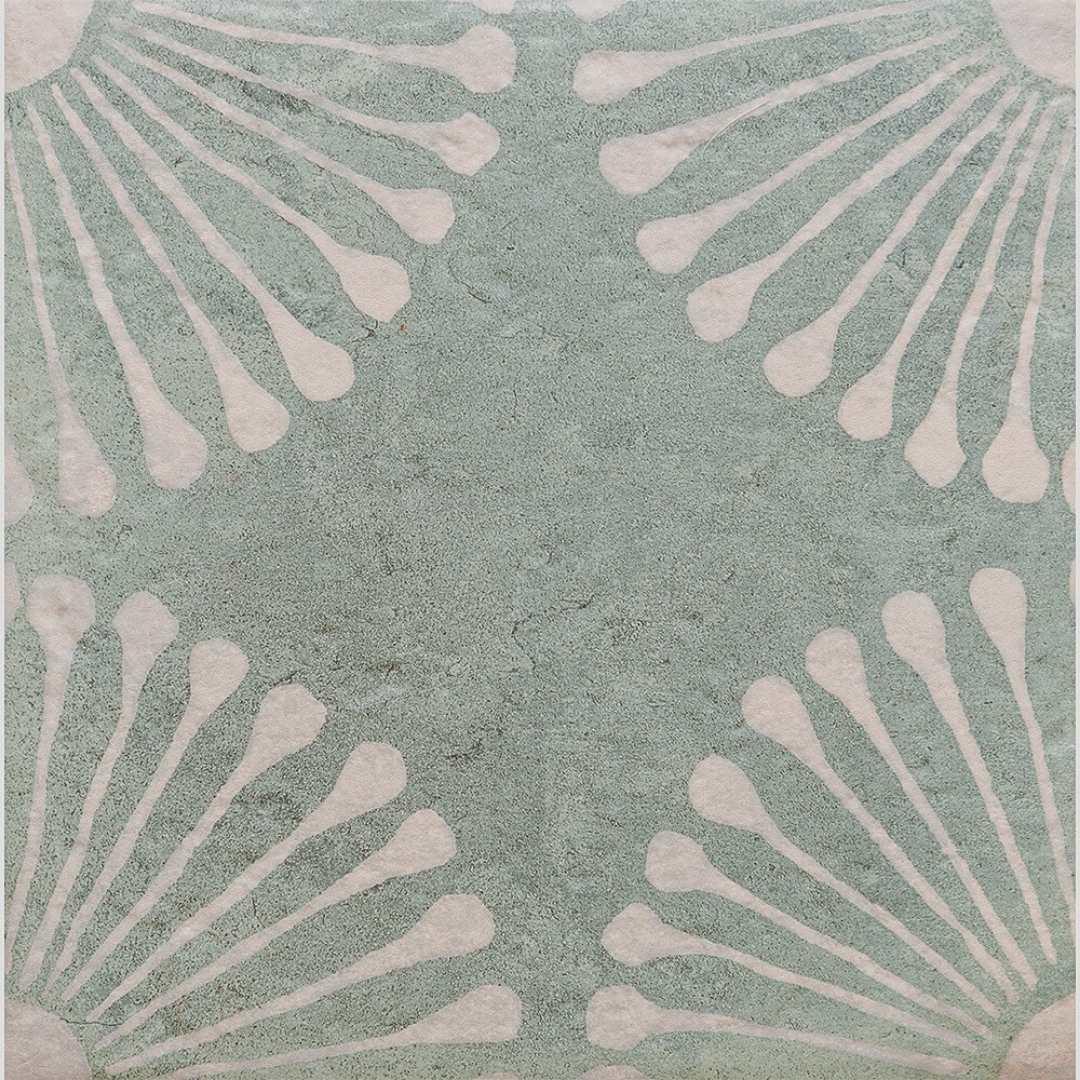 The Tile Life Amanecer Verde Porcelain Encaustic Tile Sample - 8 x 8 in. - 1-Piece - Floor, Wall & Backsplash