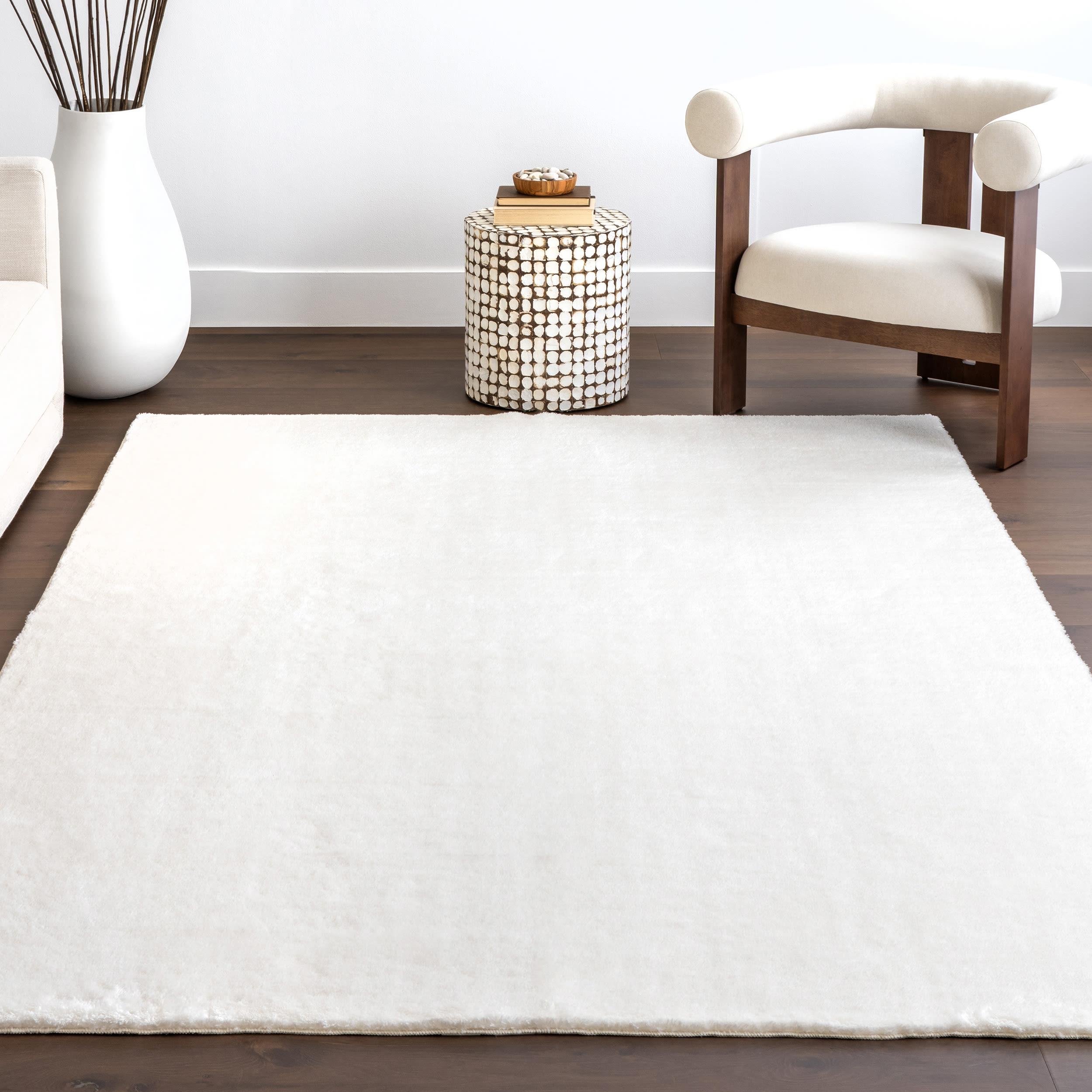 nuLOOM 2' x 3' Cozy Plush SuperiorWash Area Rug, Machine Washable, Non-Slip, Soft Fluffy Shag Carpet for Living Room Bedroom Nursery, Loni Off-white