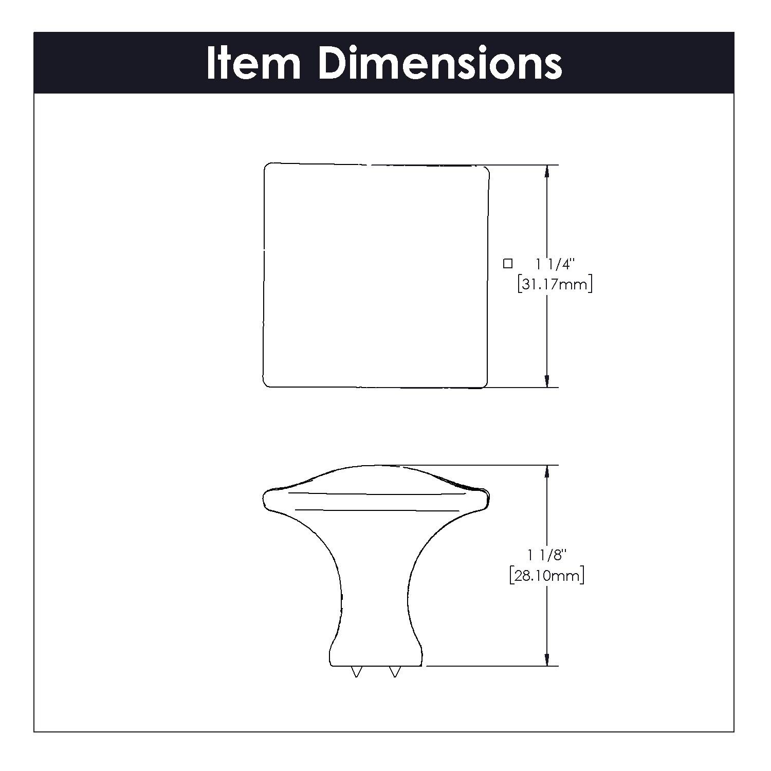 Craftsman 1 1/4" Length Square Knob