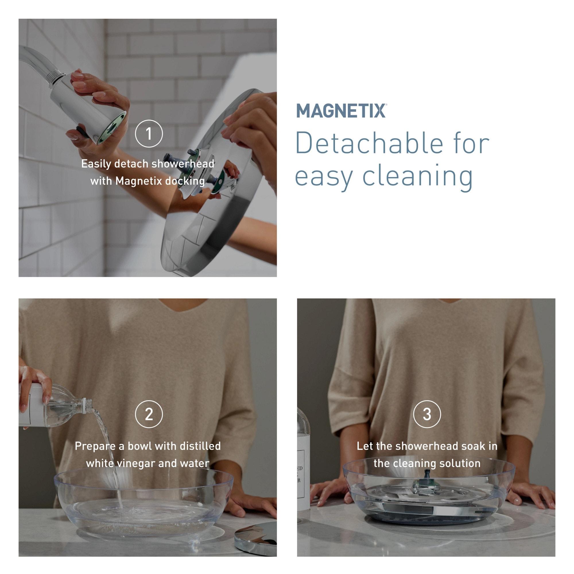 MOEN Verso Magnetix 8-Spray Patterns with 1.75 GPM 9 in. Wall Mount Fixed Shower Head in Chrome, Grey