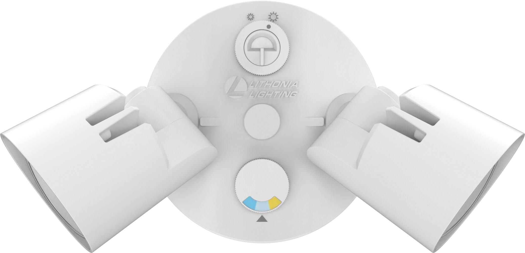 Lithonia Lighting 2 - Head Hardwired Dusk to Dawn Outdoor Security Flood Light with Motion Sensor