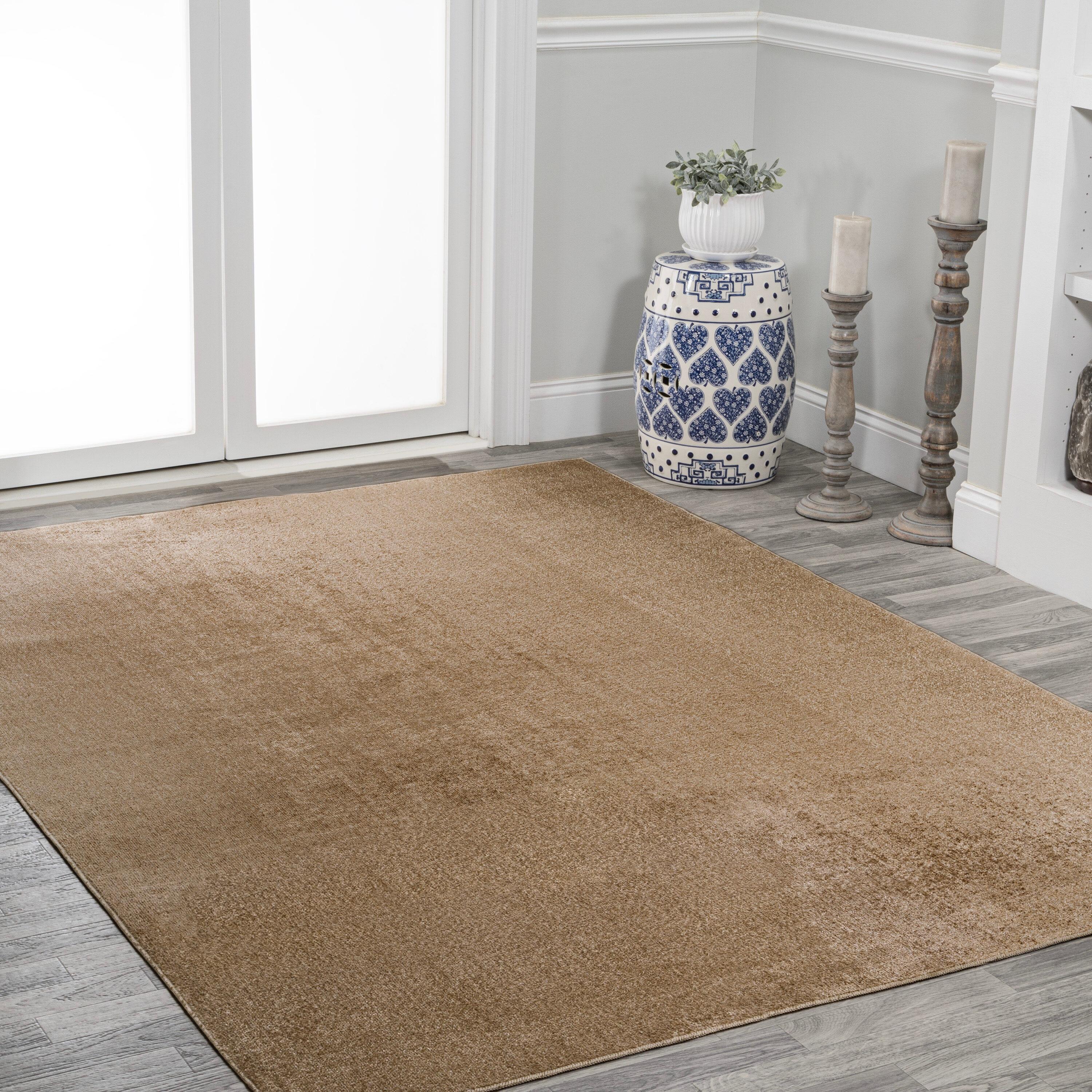 JONATHAN Y Twyla Classic Solid Low-Pile Machine-Washable Brown 3 ft. x 5 ft. Area Rug