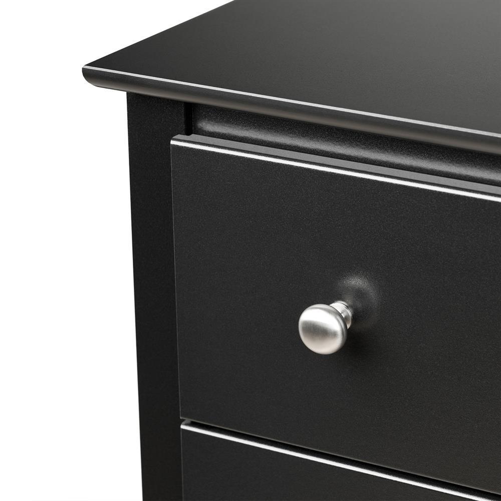 Prepac Sonoma 3 Drawer Nightstand - Black : Wood Composite Bedside Table, Rectangle Shape, Spot Clean