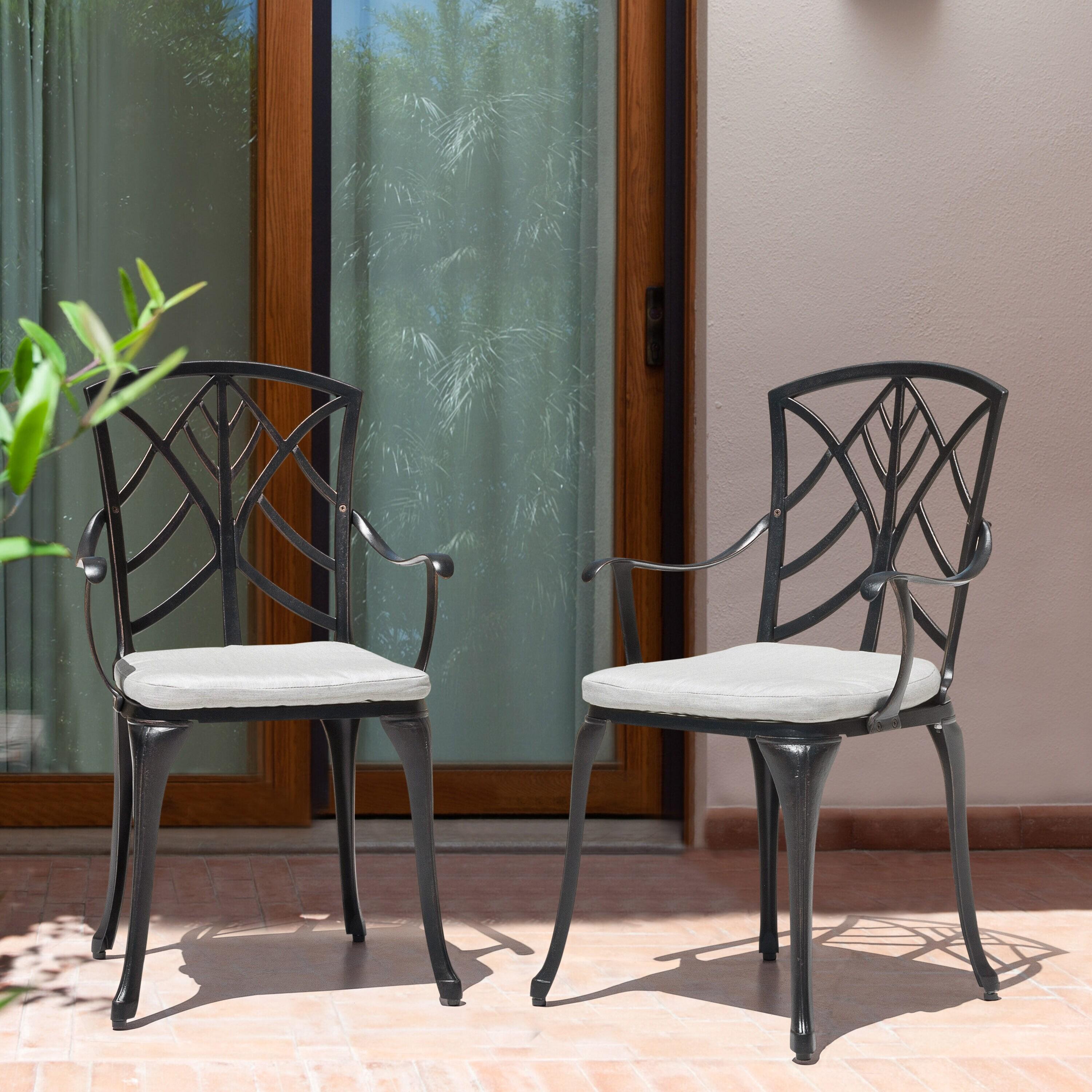 15 in. x 16 in. Outdoor Patio Chair Seat Cushion in Gray (2-Pack)